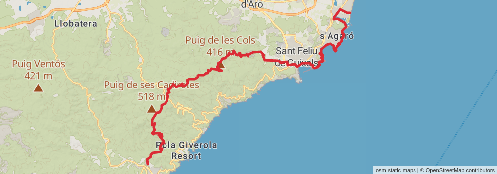 GR 92 Sendero del Mediterráneo Cataluña stage 10 Map