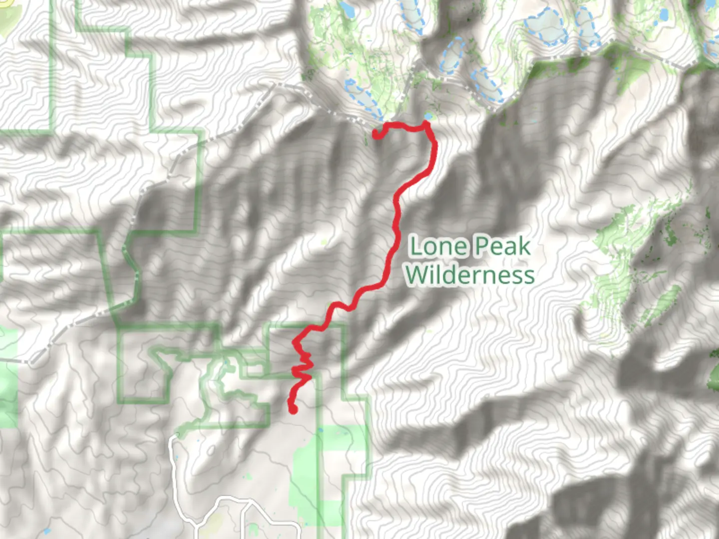 An image depicting the trail Lake Hardy Trail and Big Horn Peak and its surrounding area.