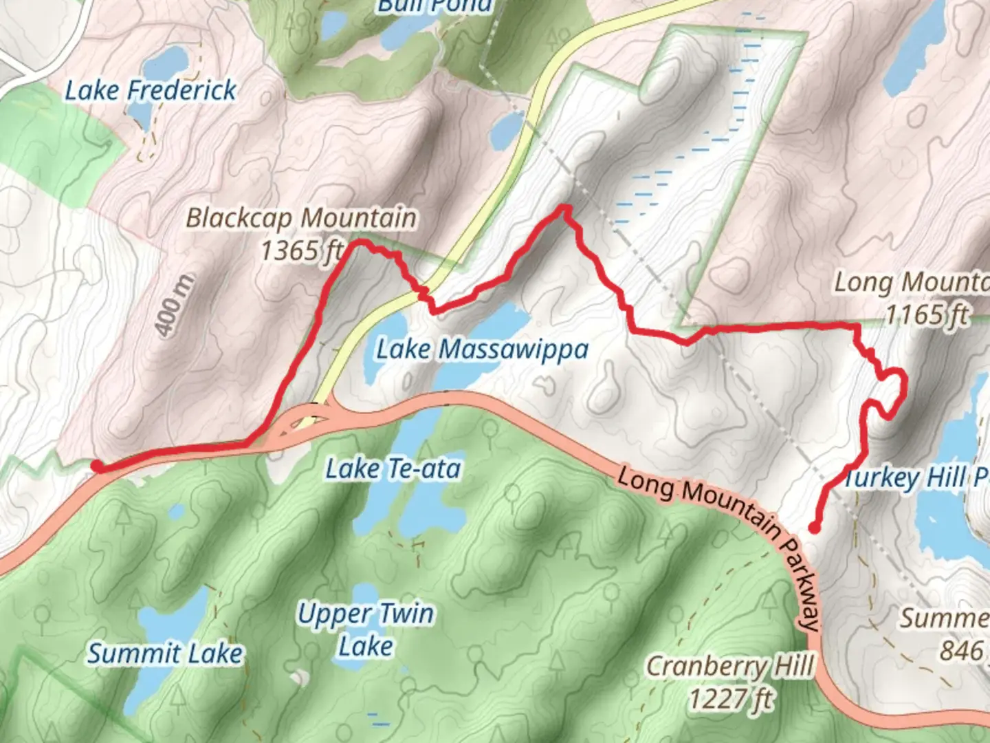 An image depicting the trail Long Path - Orange County and its surrounding area.