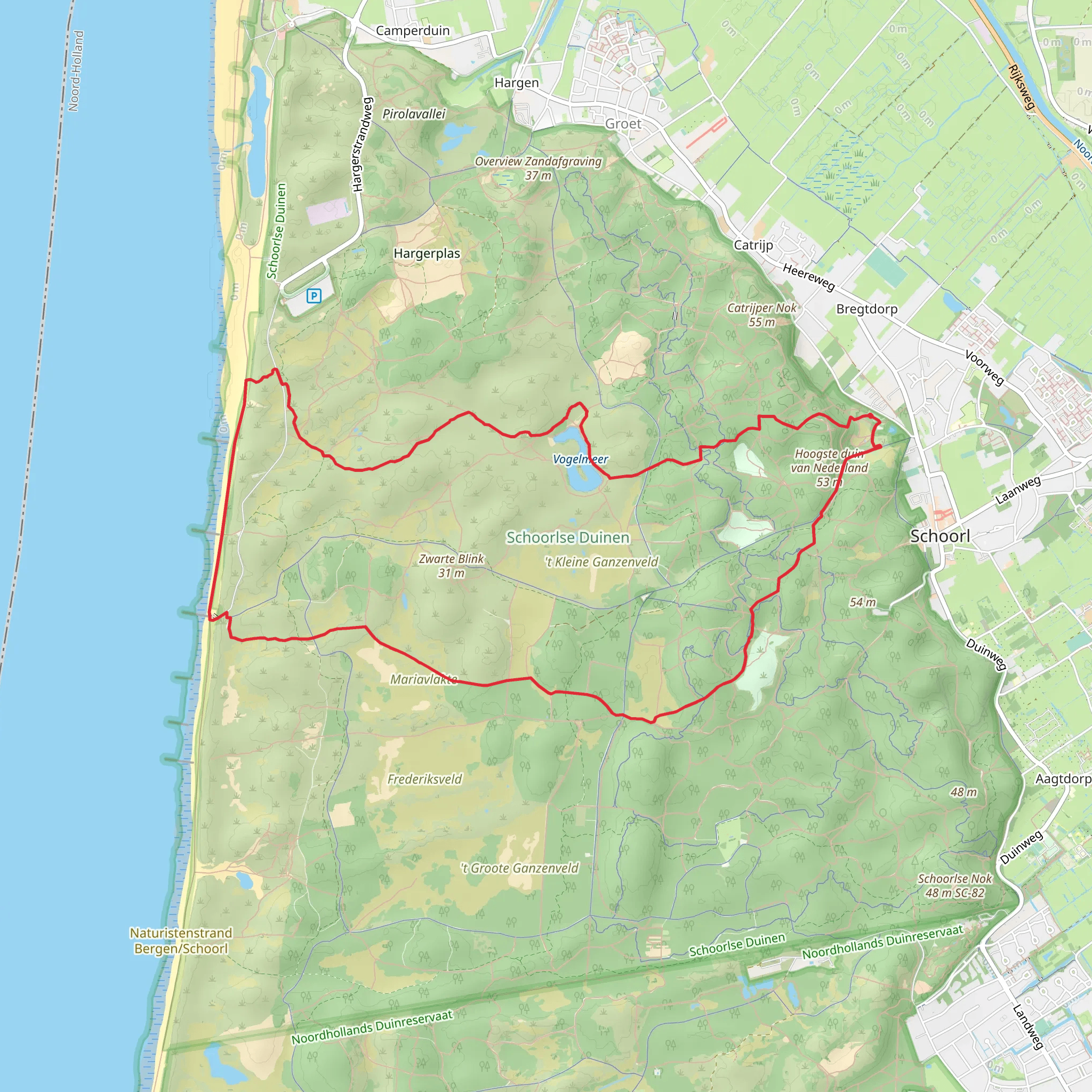 Vogelmeer in Schoorlse Loop mobile static map