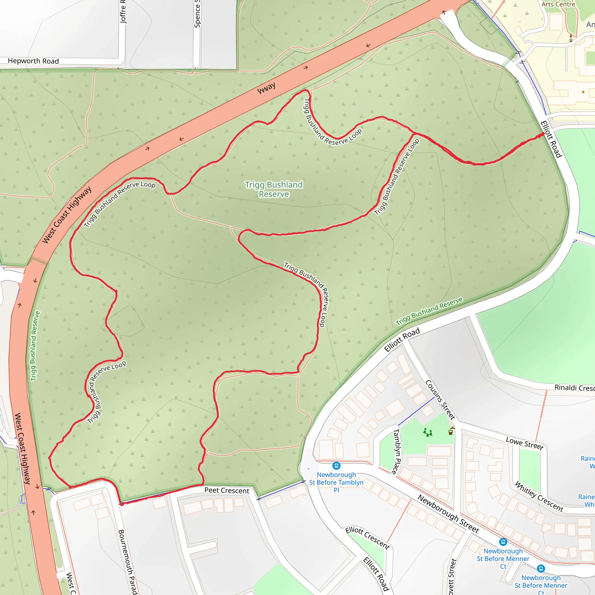 Trigg Bushland Reserve Loop mobile static map