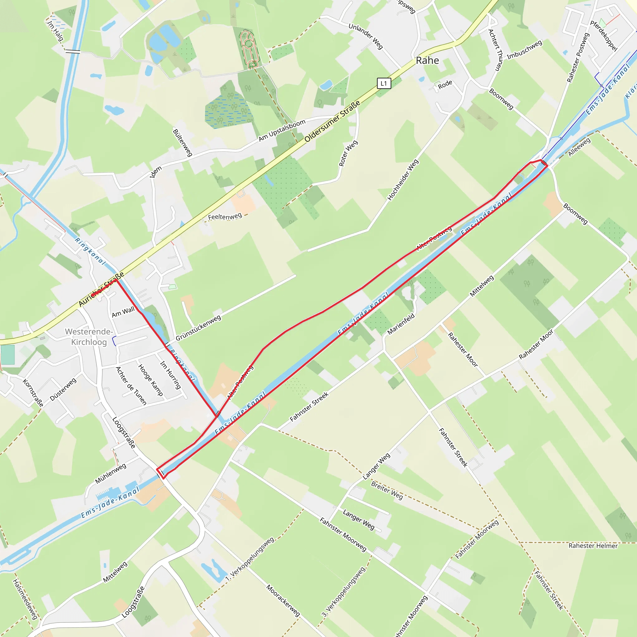 Ems-Jade-Kanal Loop from Westerende Holzloog mobile static map