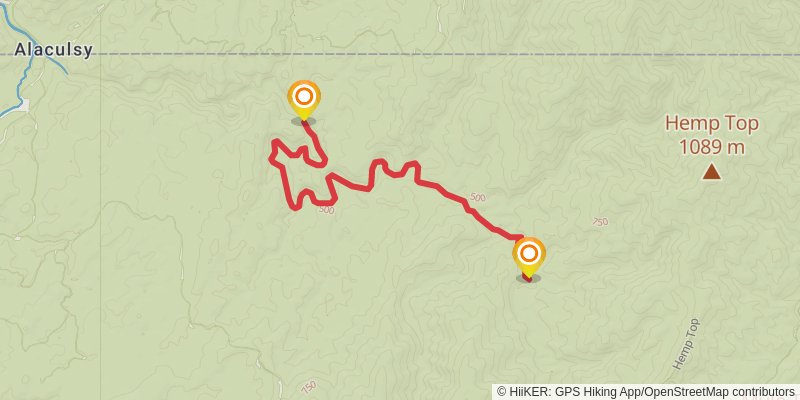 Jacks River to Cowpen Mountain stage 2 Map