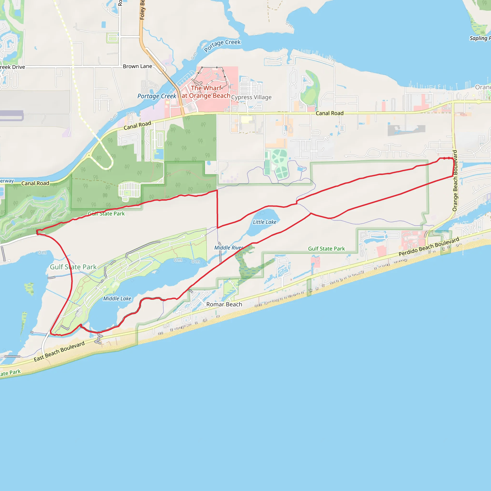 Lake Ridge, Gulf Oak Ridge and Rosemary Dunes Loop Trail mobile static map