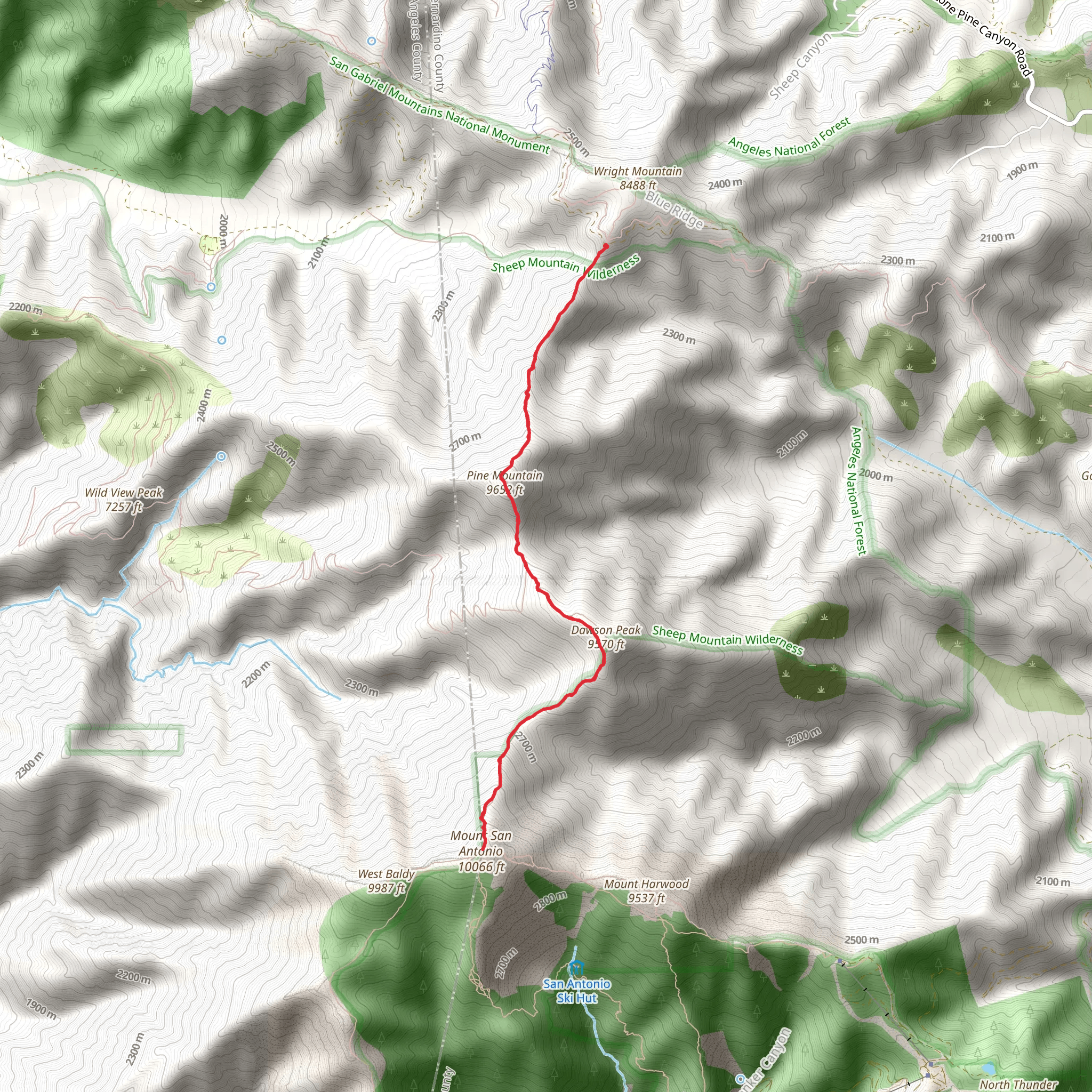 North Devil's Backbone Trail mobile static map