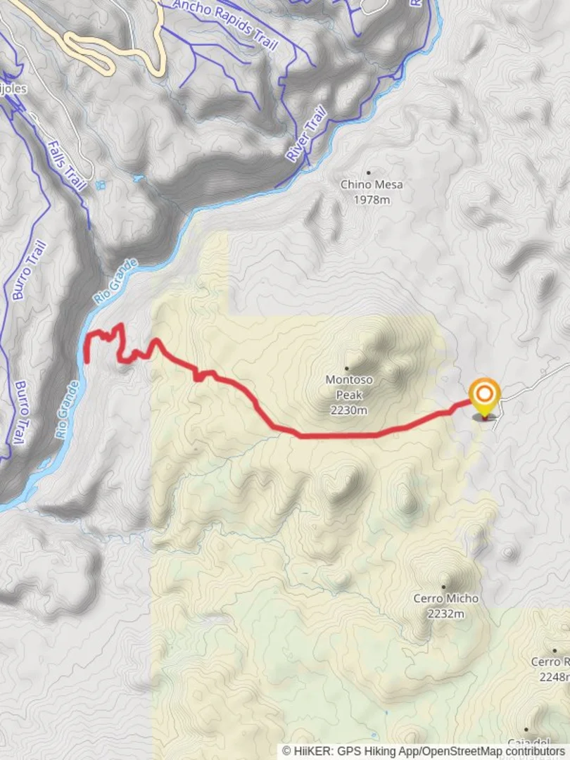 An image depicting the trail Rio Grande Out and Back and its surrounding area.