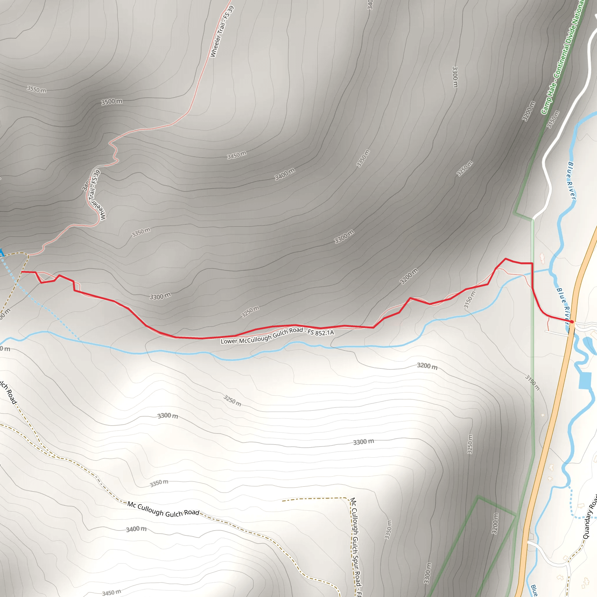 Lower Mc Cullough Gulch Trail mobile static map