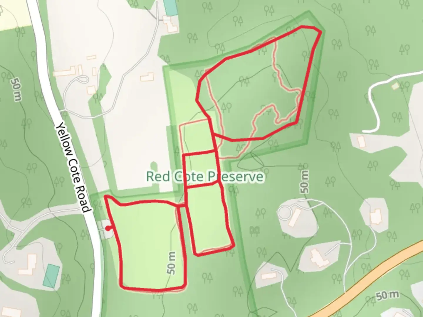 An image depicting the trail Yellow Cote Road Loop and its surrounding area.
