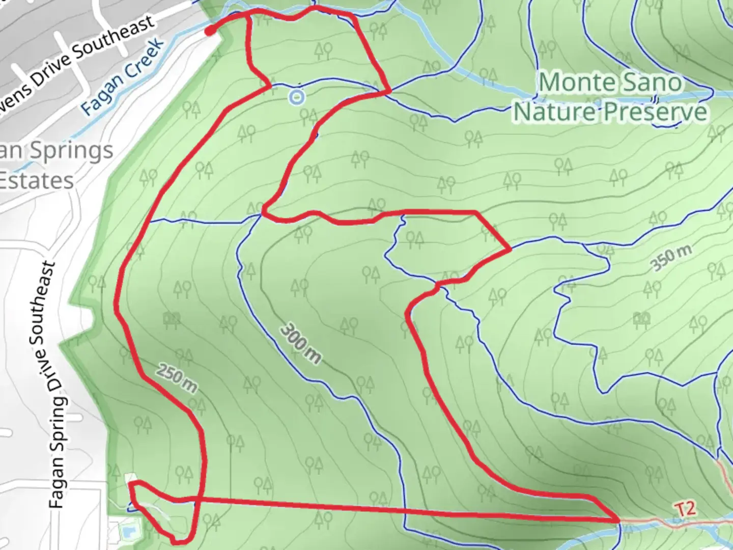An image depicting the trail Alms House, Three Caves and Wagon Loop Trail and its surrounding area.