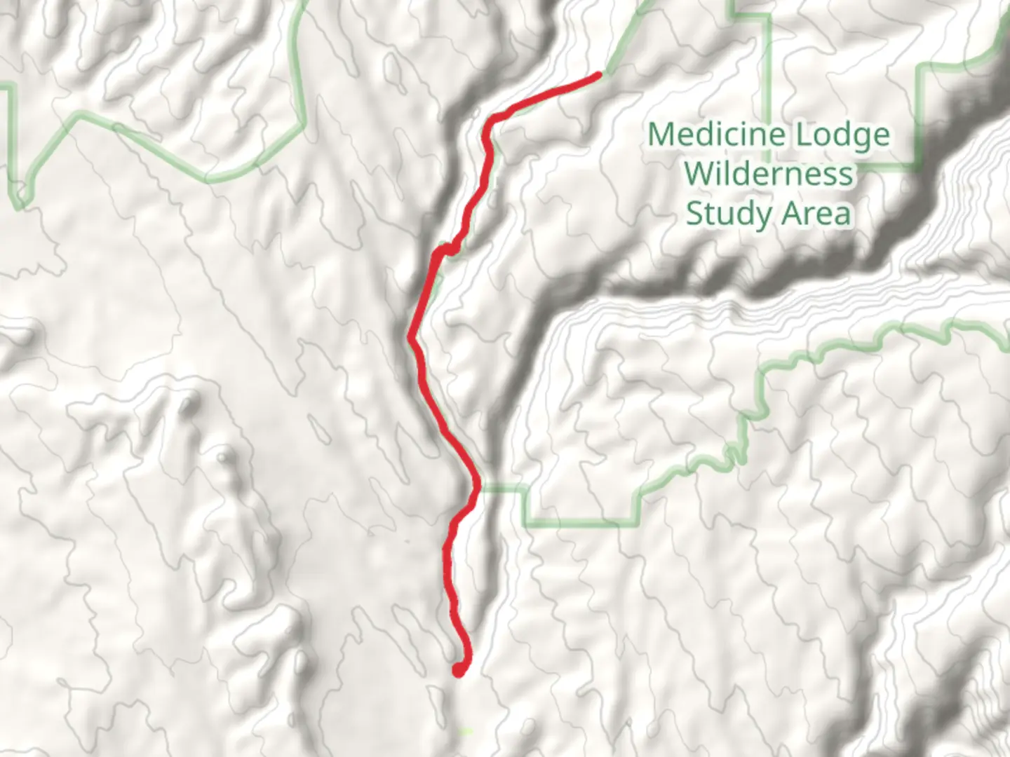 An image depicting the trail Dry Medicine Lodge Creek and its surrounding area.