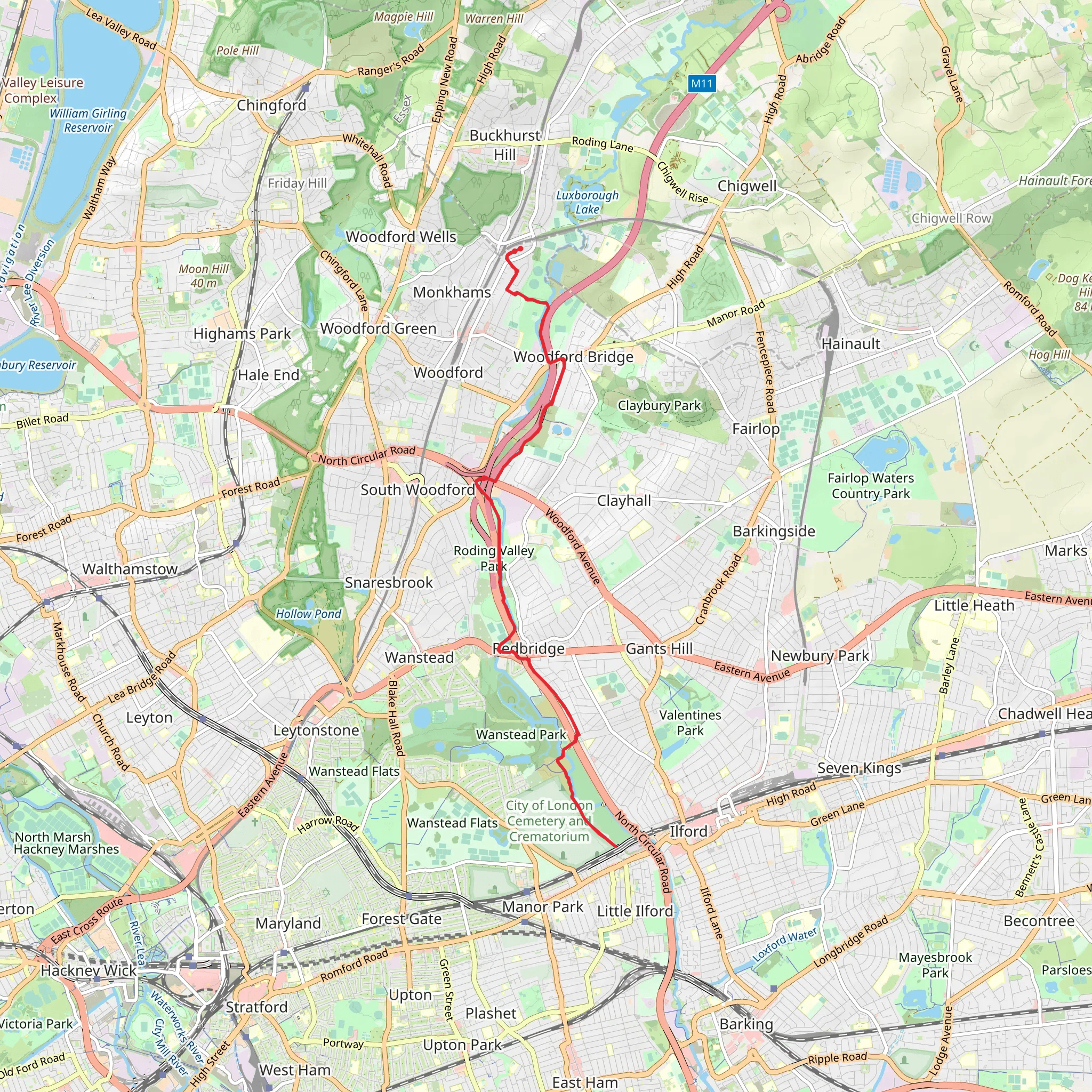 River Roding mobile static map