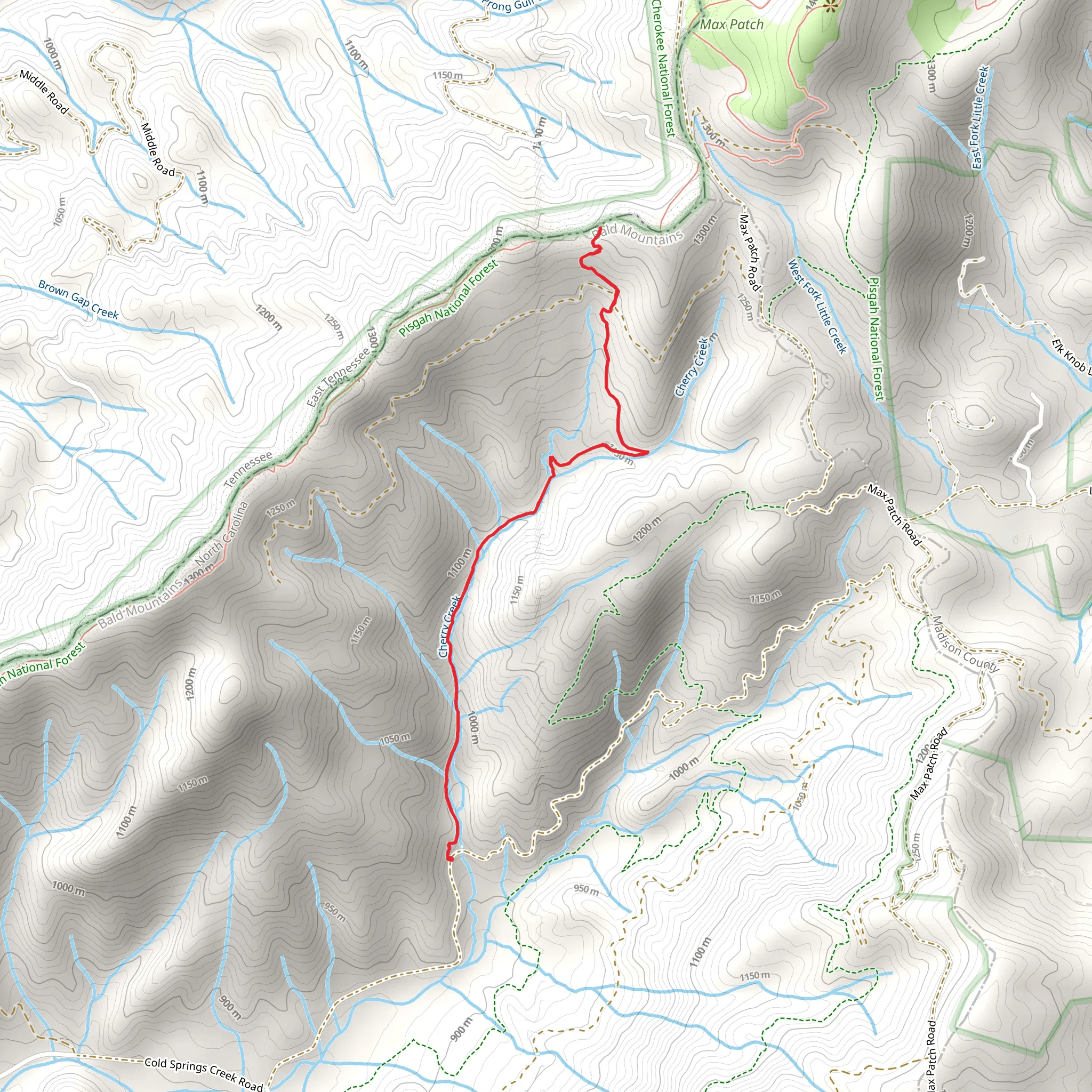 Cherry Creek Trail Out and Back mobile static map