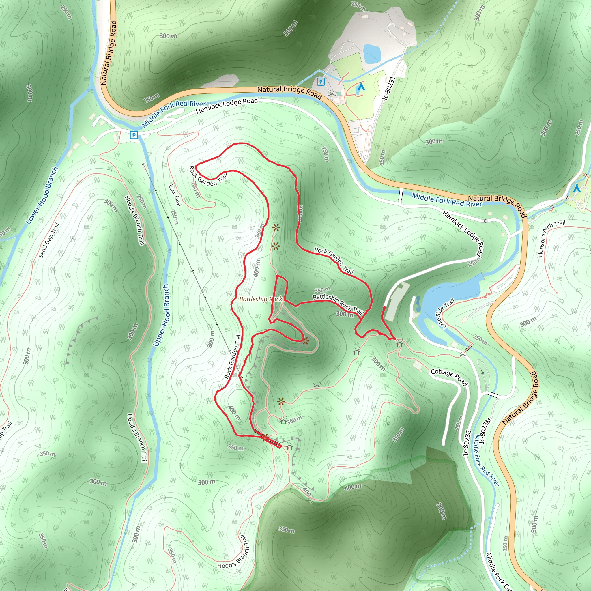 Rock Garden and Battleship Rock Loop Trail mobile static map