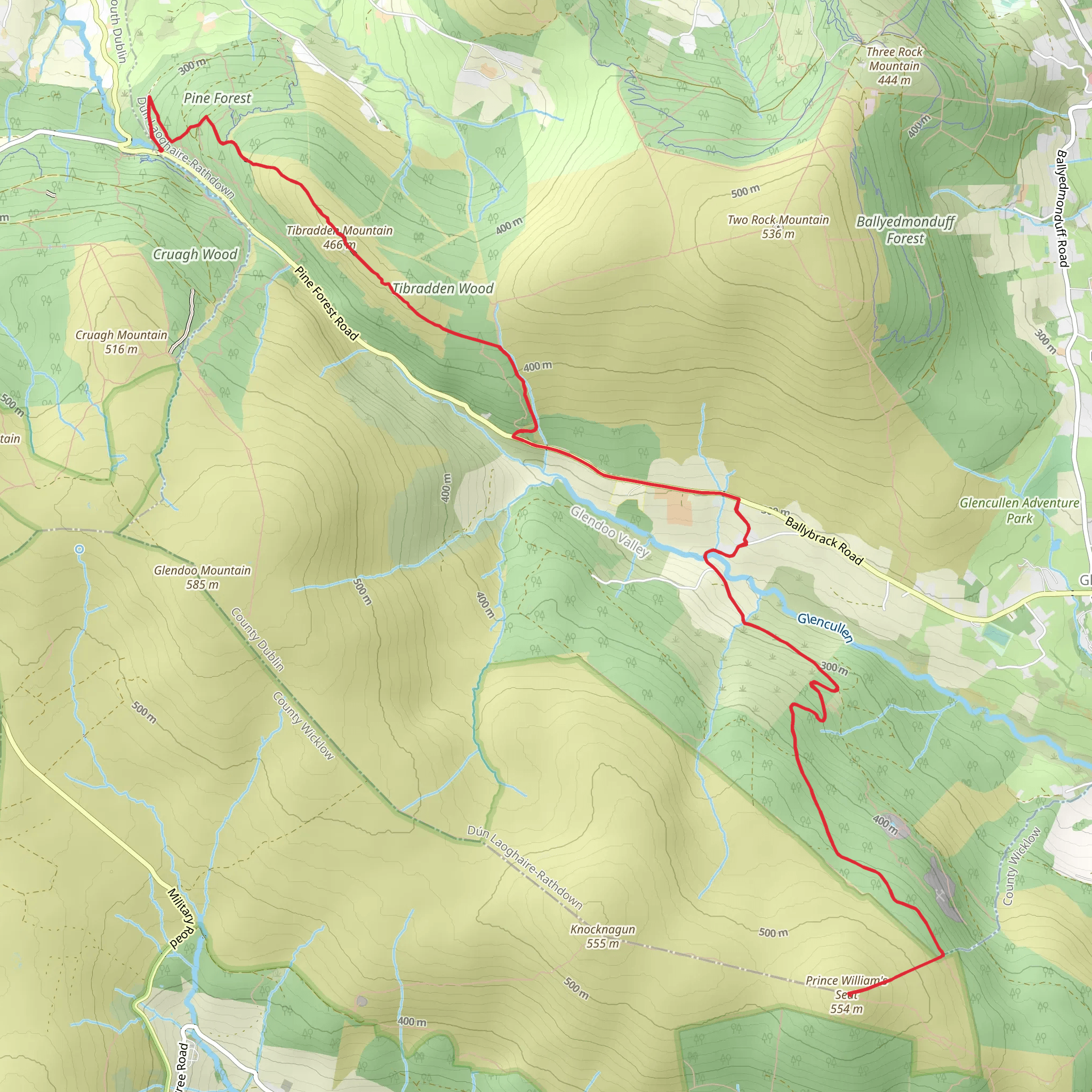 Tibradden to Prince William’s Seat mobile static map
