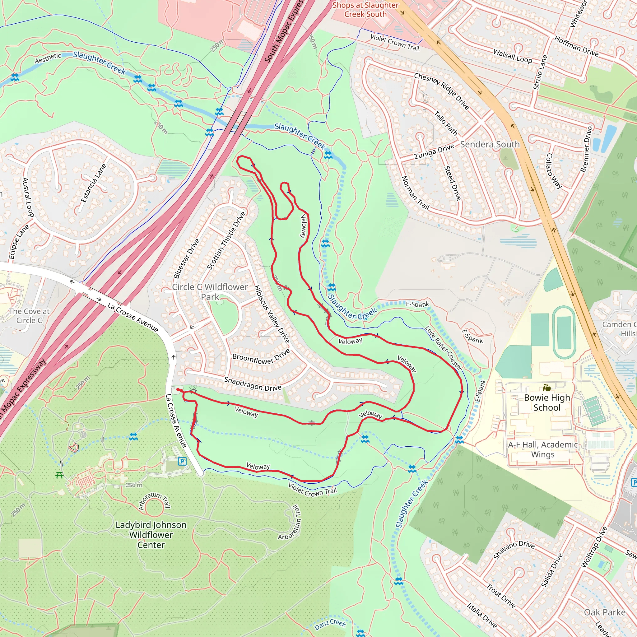 Veloway - Slaughter Creek Loop mobile static map