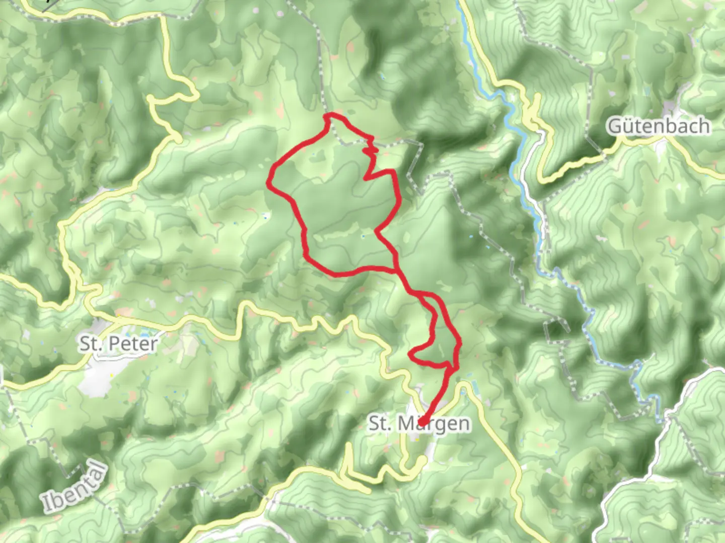An image depicting the trail Plattensee Loop via Plattenhof Schoenhoefe and its surrounding area.