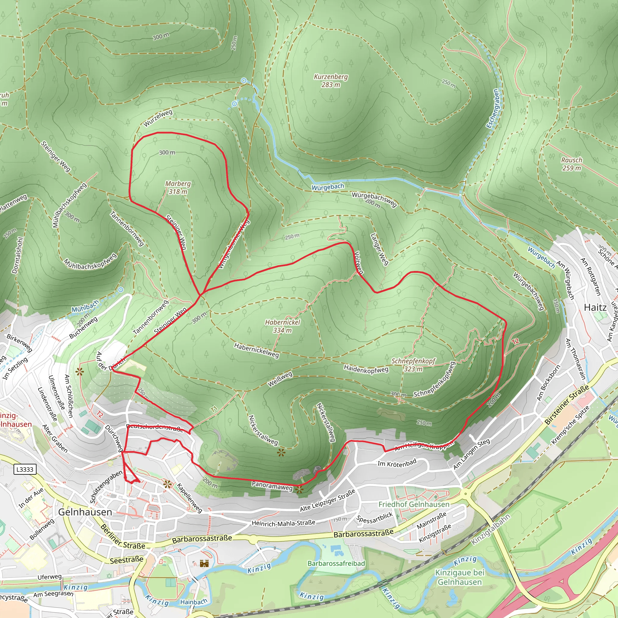 Voitweg, Wurzelweg and Steinerner Weg Loop mobile static map