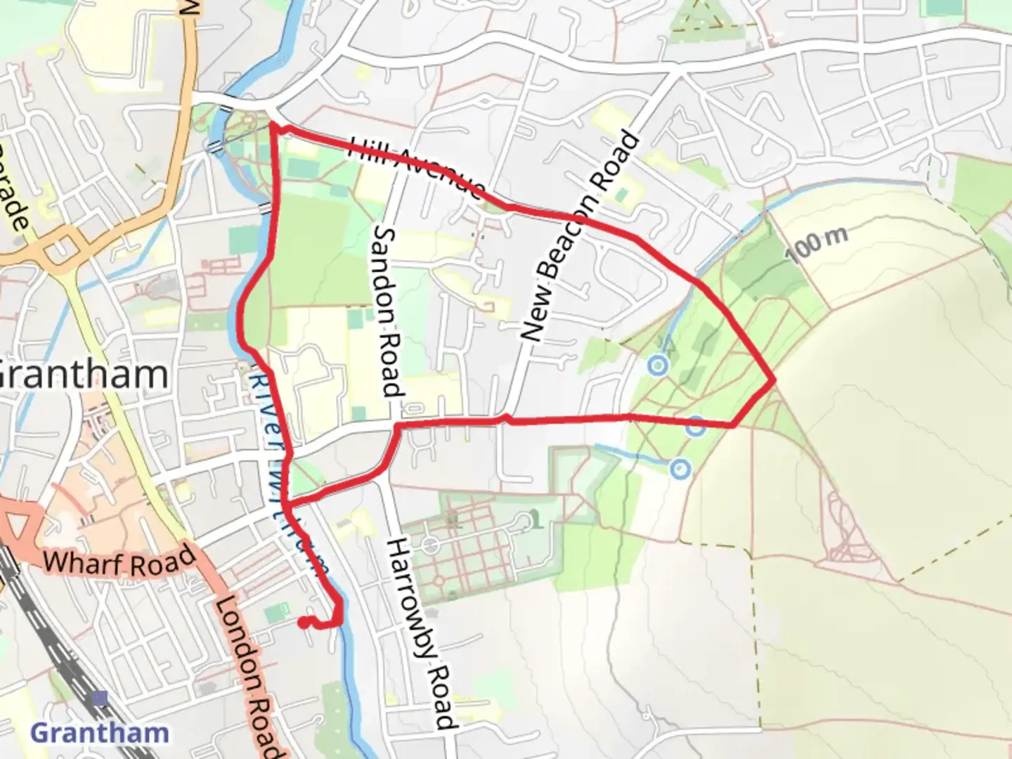 An image depicting the trail Grantham Loop Walk and its surrounding area.