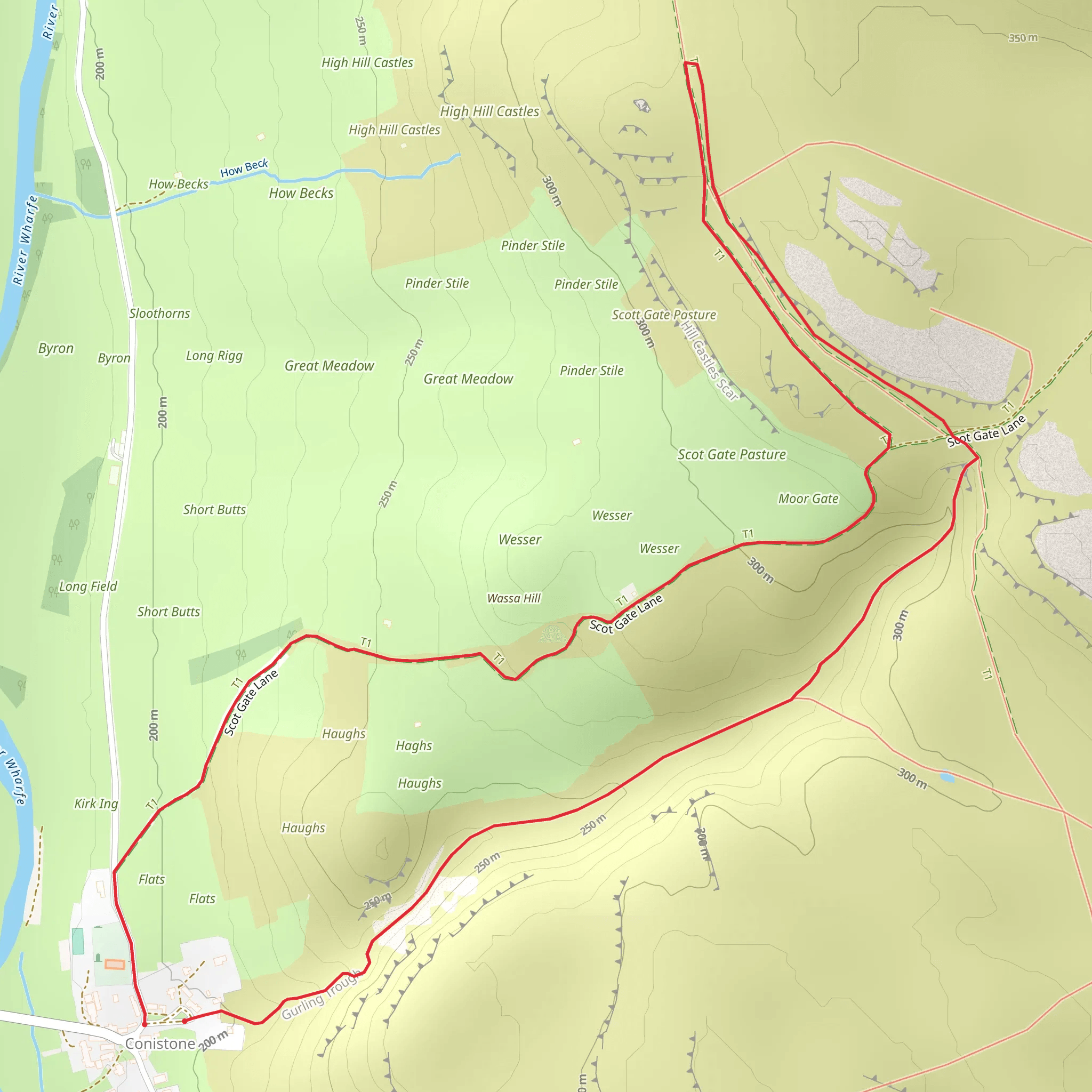 Coniston Dib and Coniston Pie mobile static map