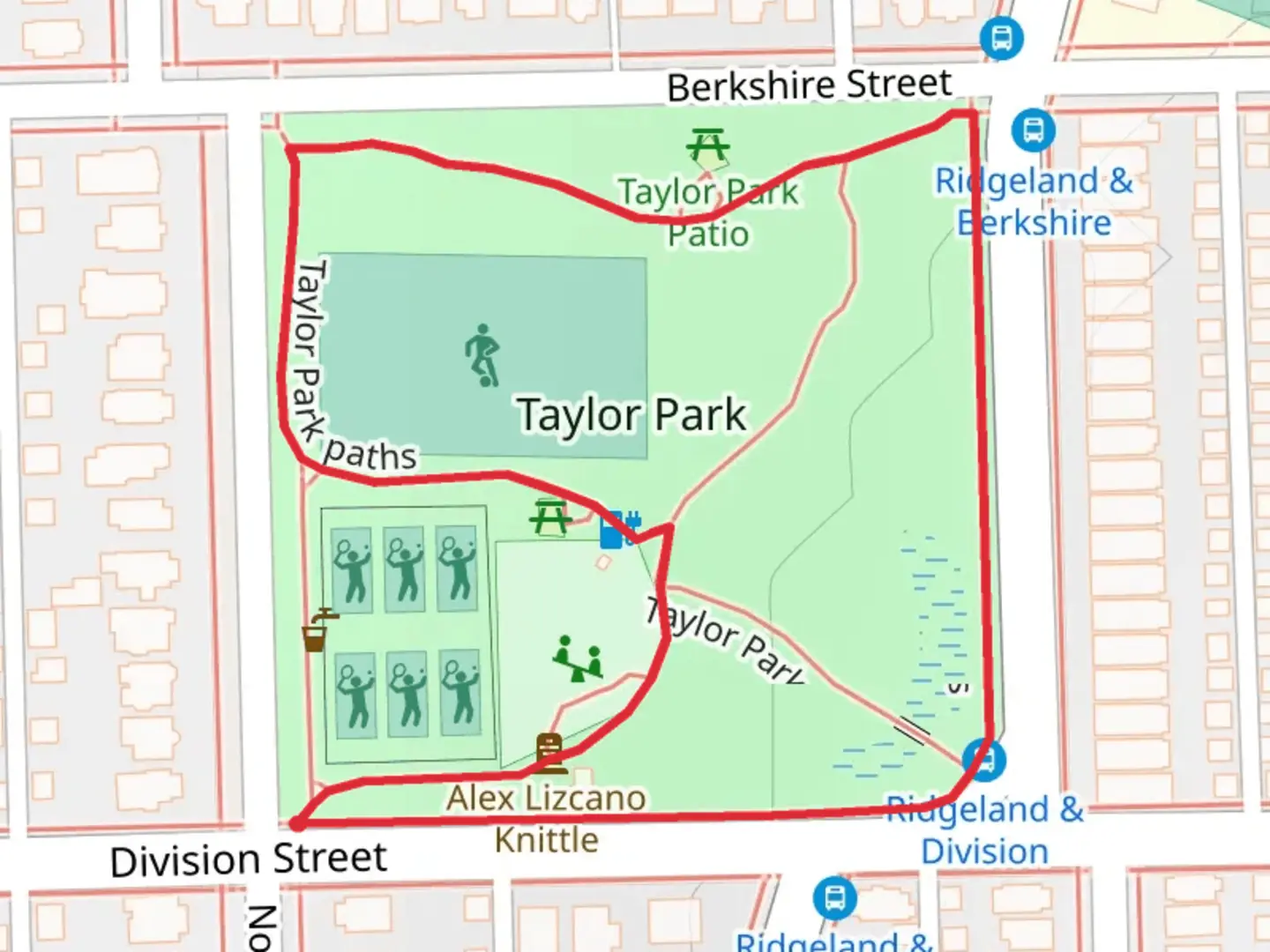 An image depicting the trail Taylor Park Loop and its surrounding area.