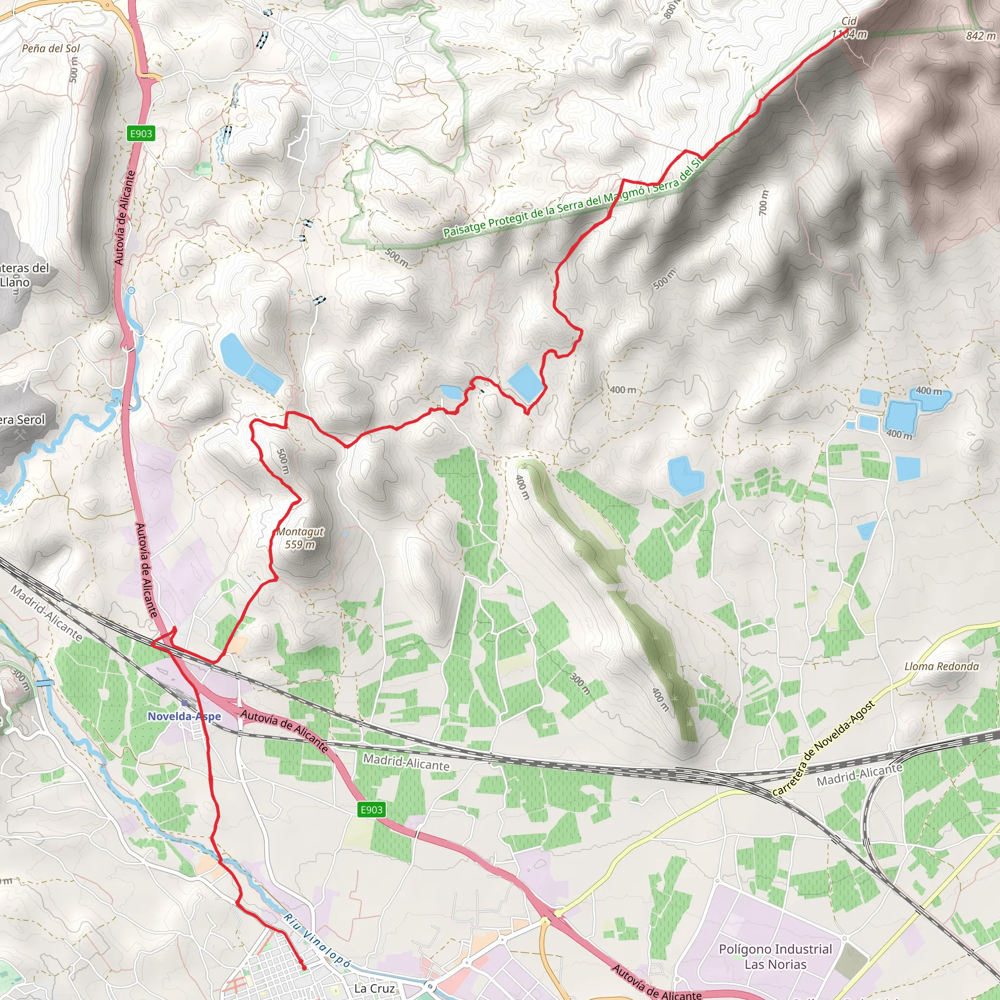 Novelda - Sierra del Cid PR CV 325 mobile static map