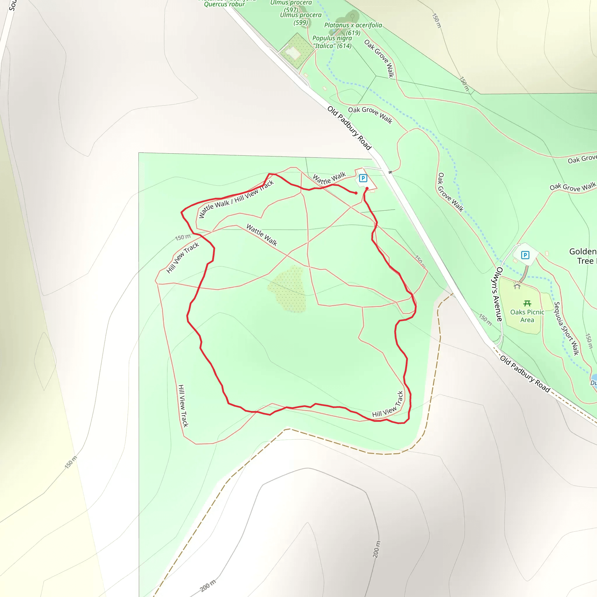 Hill View Trail mobile static map