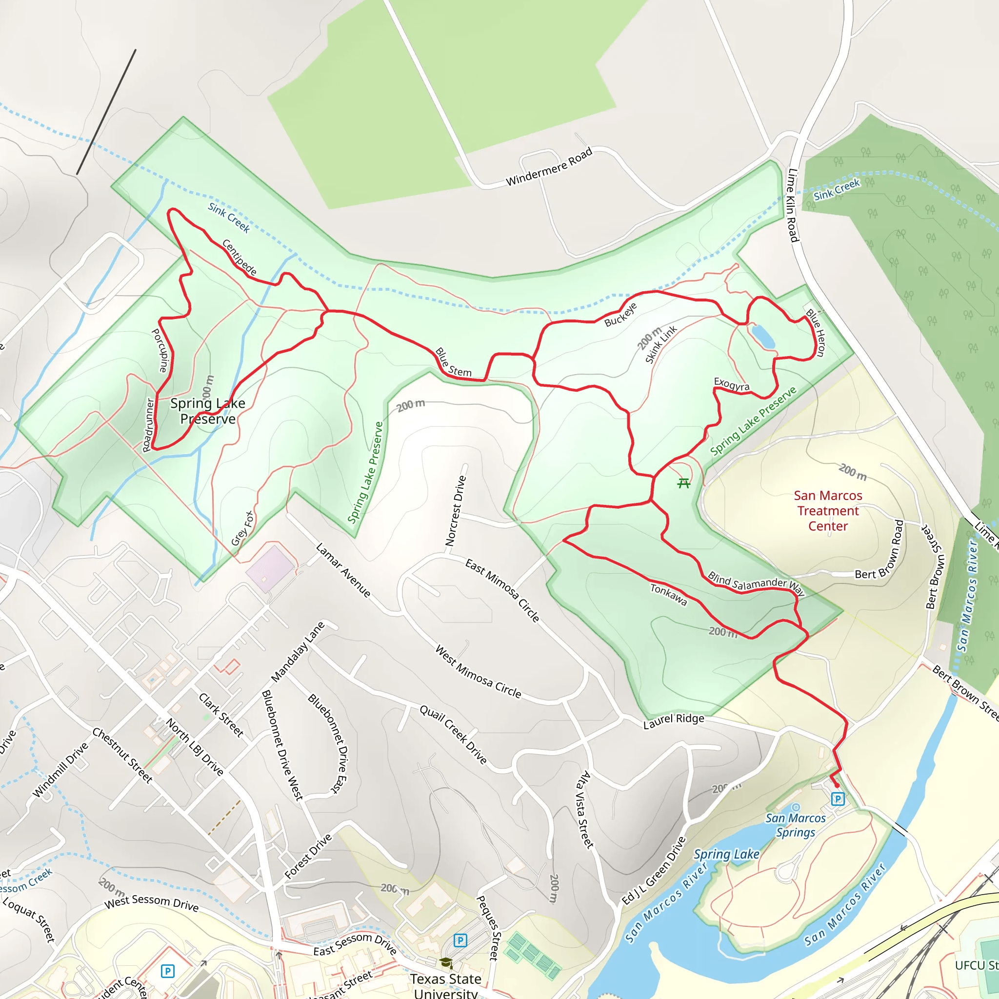 Spring Lake Preserve Loop mobile static map