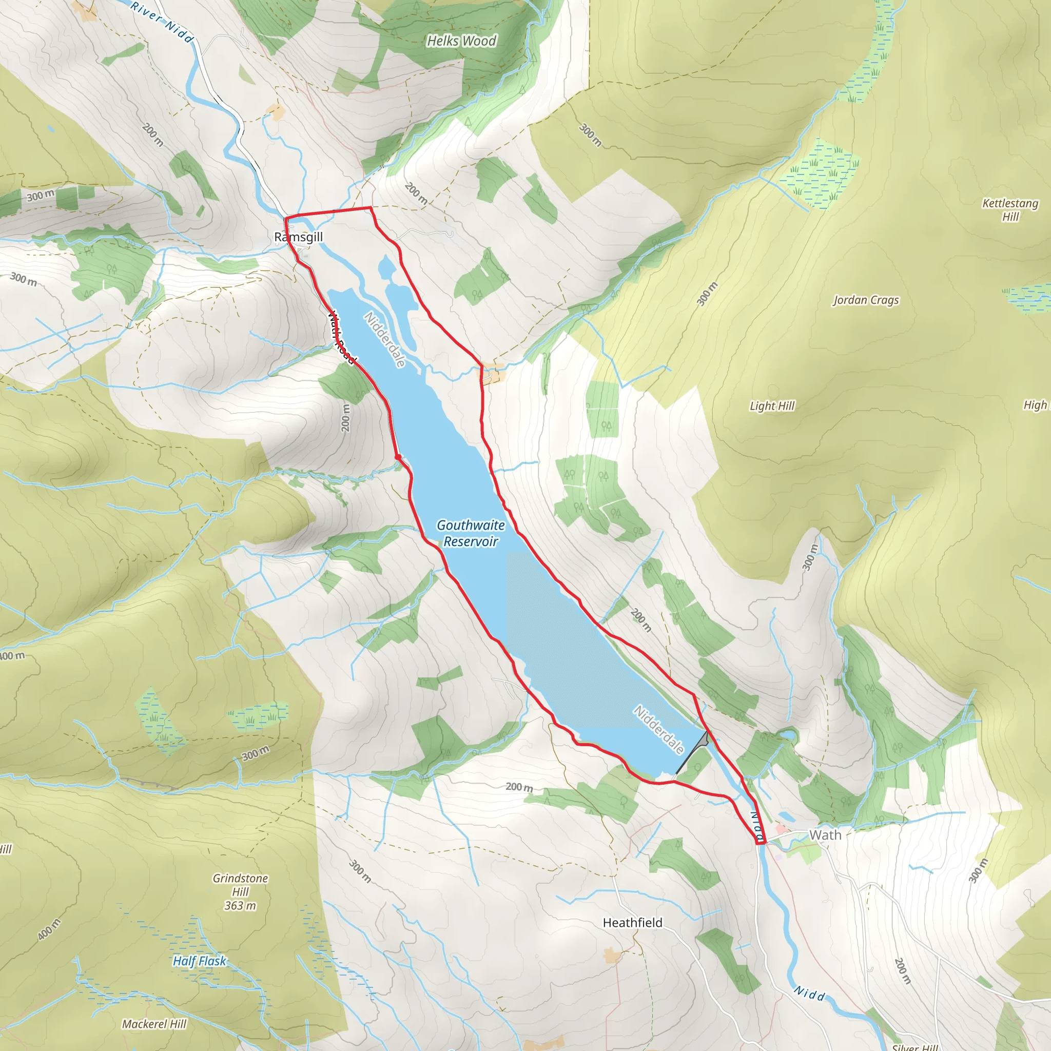 Gouthwaite Reservoir Loop mobile static map