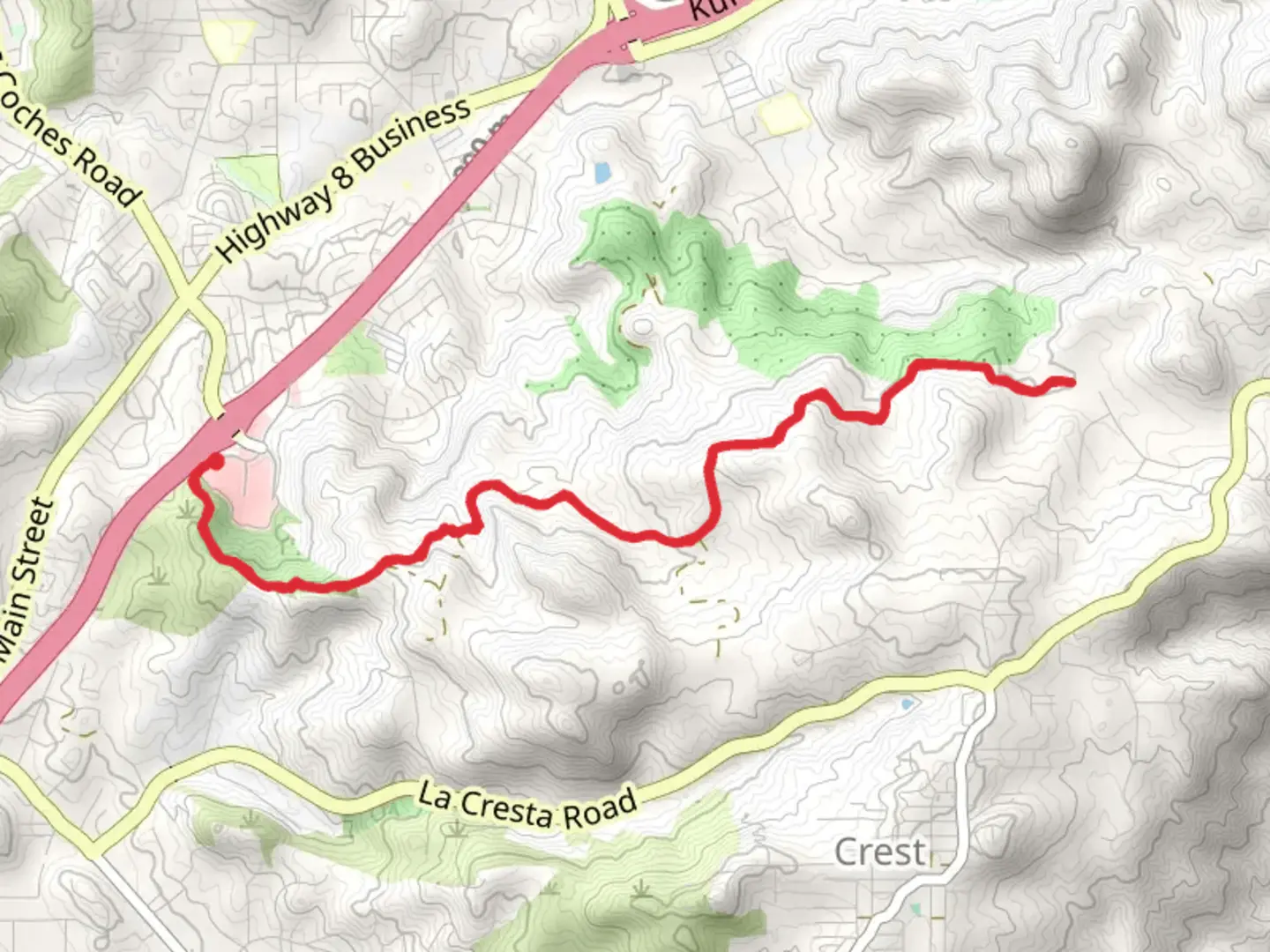 An image depicting the trail Valley View Trail and its surrounding area.