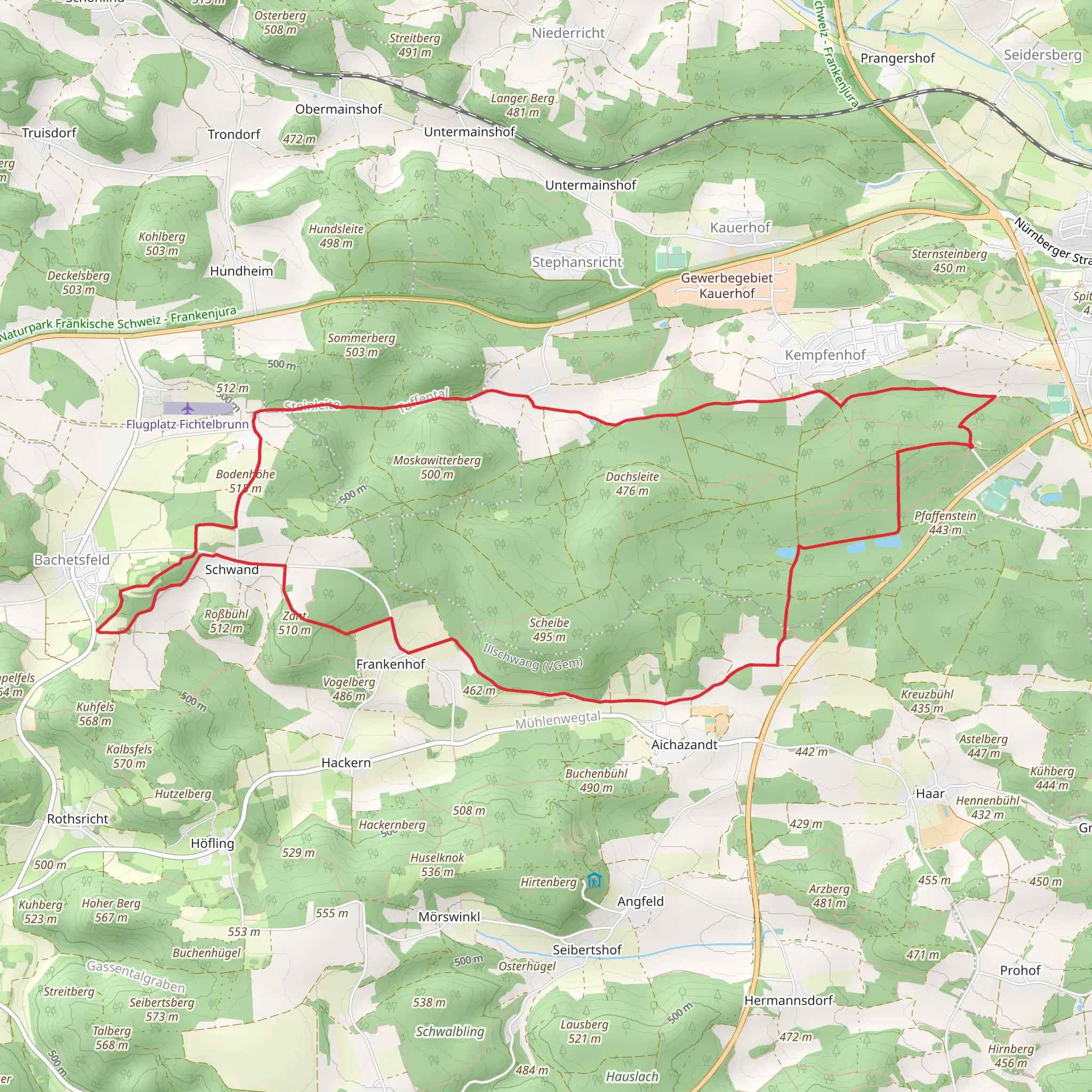 Walderlebnispfad Wagensass and Gelbkreuz Loop mobile static map