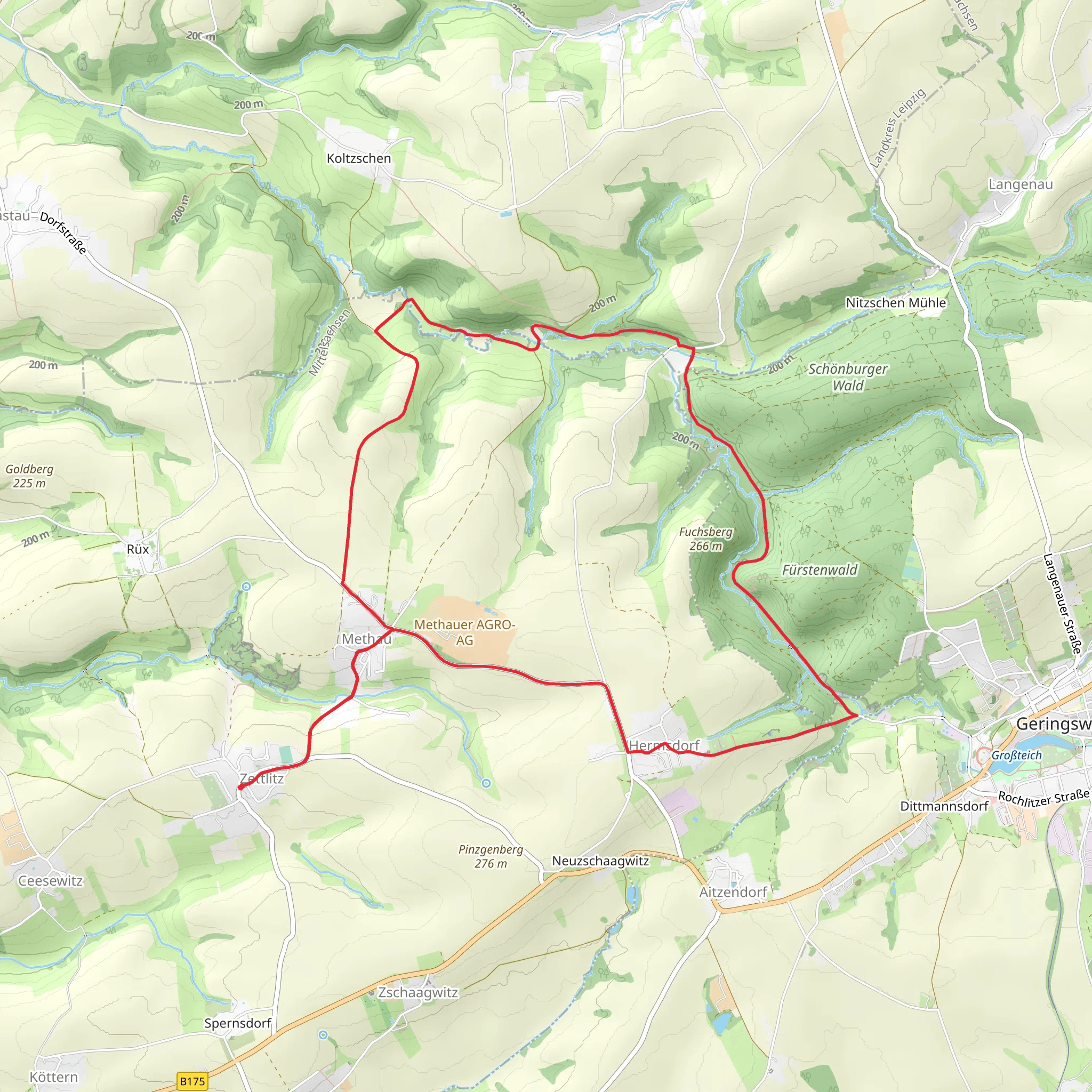 Rundweg Zettlitz mobile static map
