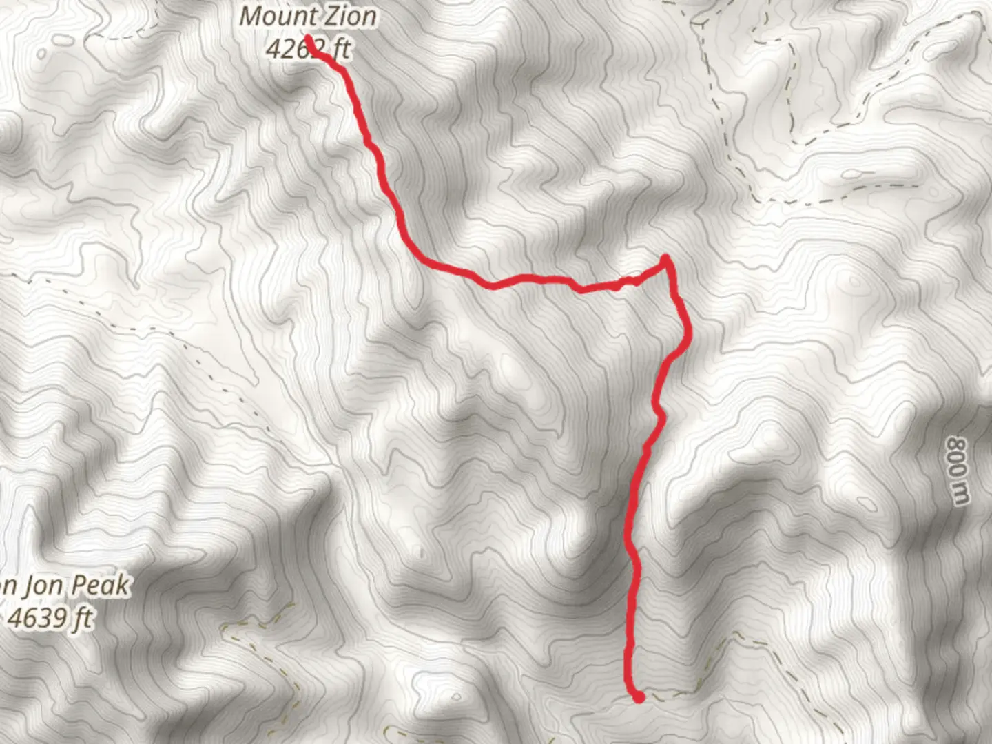 An image depicting the trail Mount Zion via Deadfall Trail and its surrounding area.
