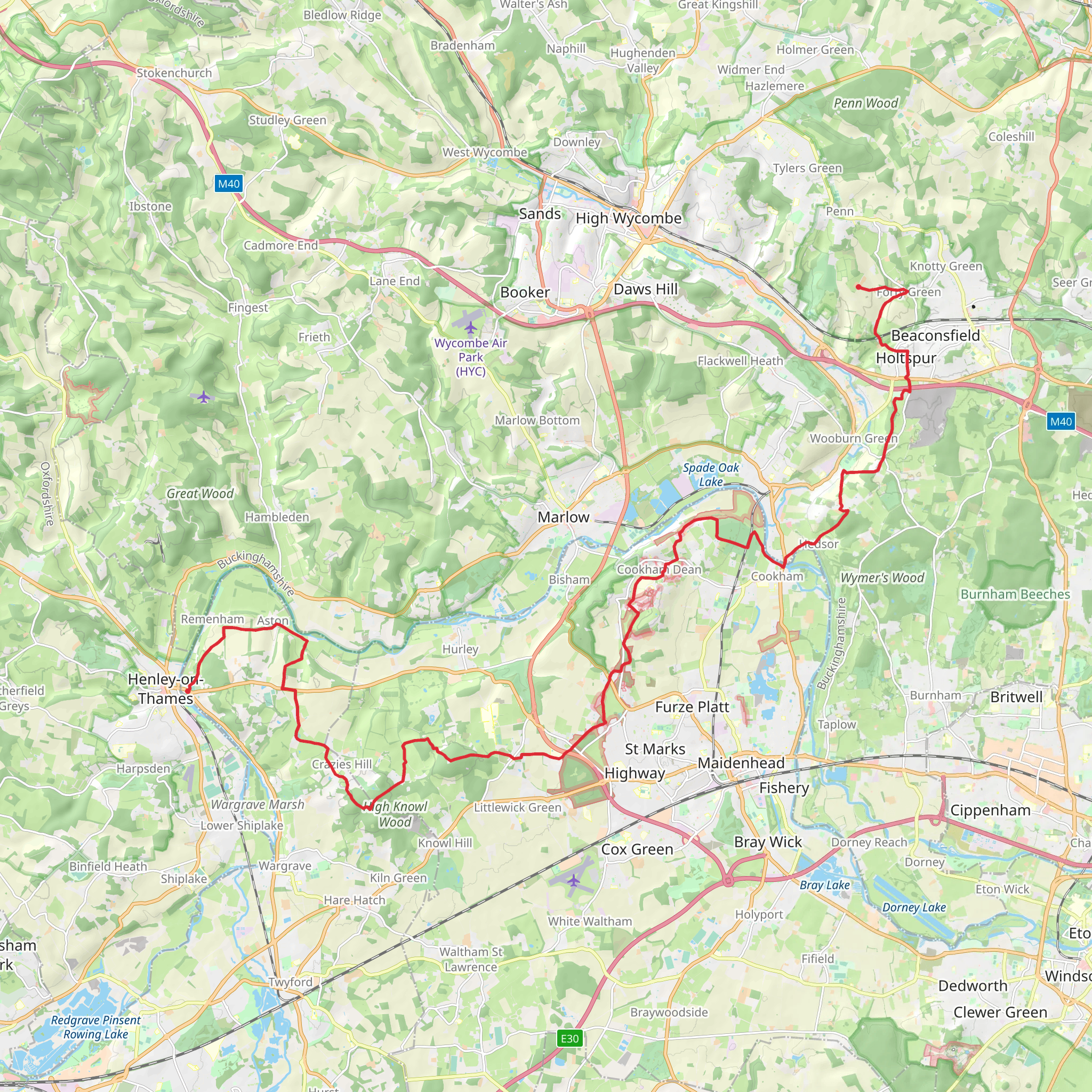 Chiltern Way Berkshire Loop mobile static map