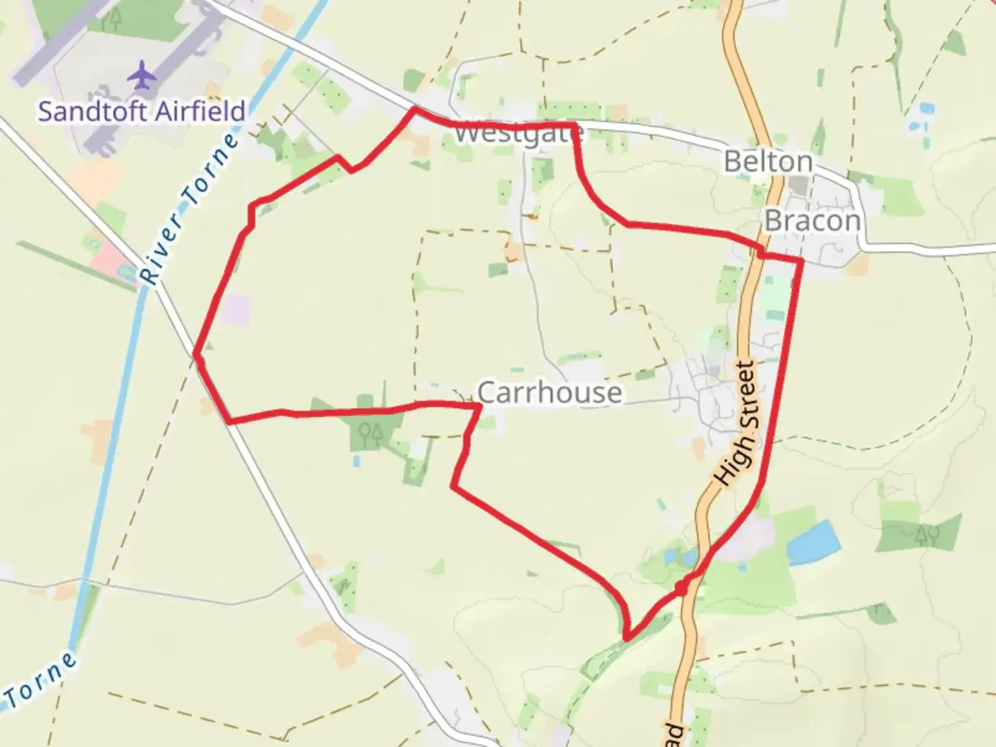 An image depicting the trail Carrhouse and Westgate Loop and its surrounding area.