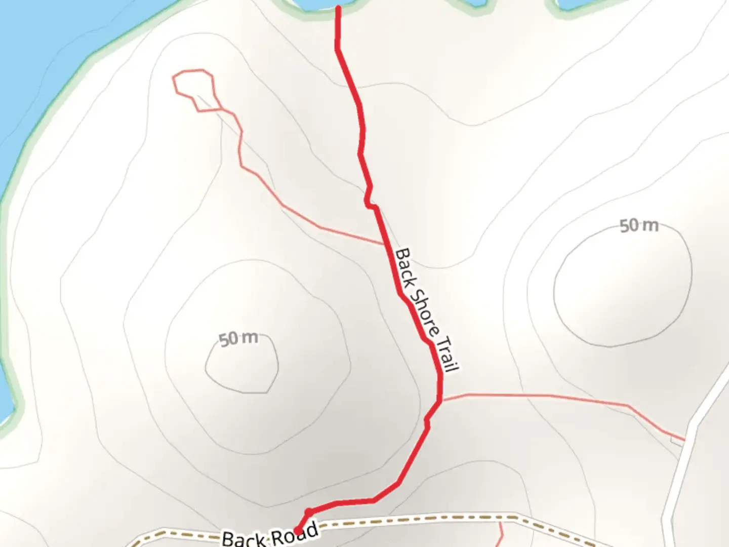 An image depicting the trail Back Shore Trail and its surrounding area.