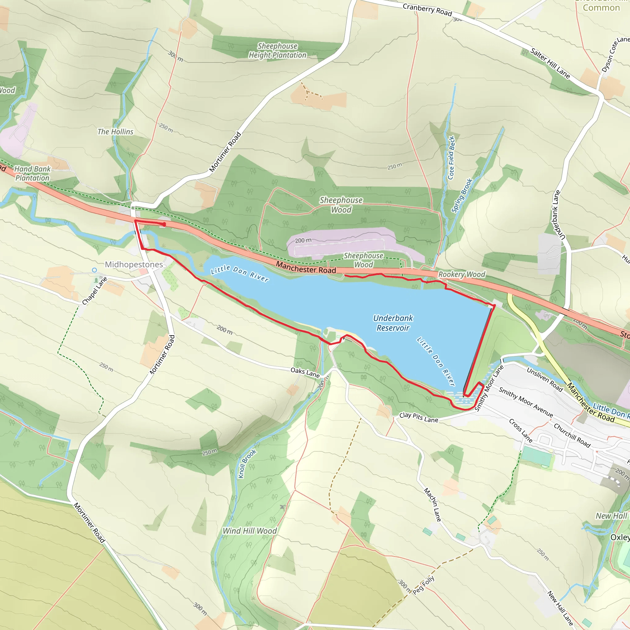 Underbank Reservoir Walk mobile static map