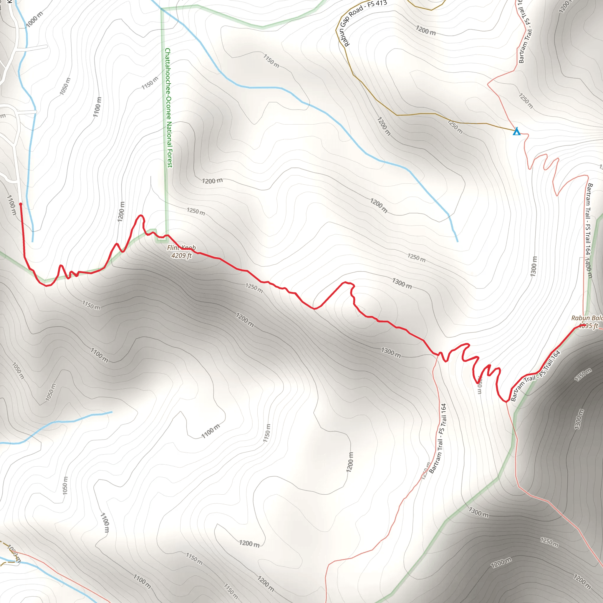 Rabun Bald and Flint Knob mobile static map