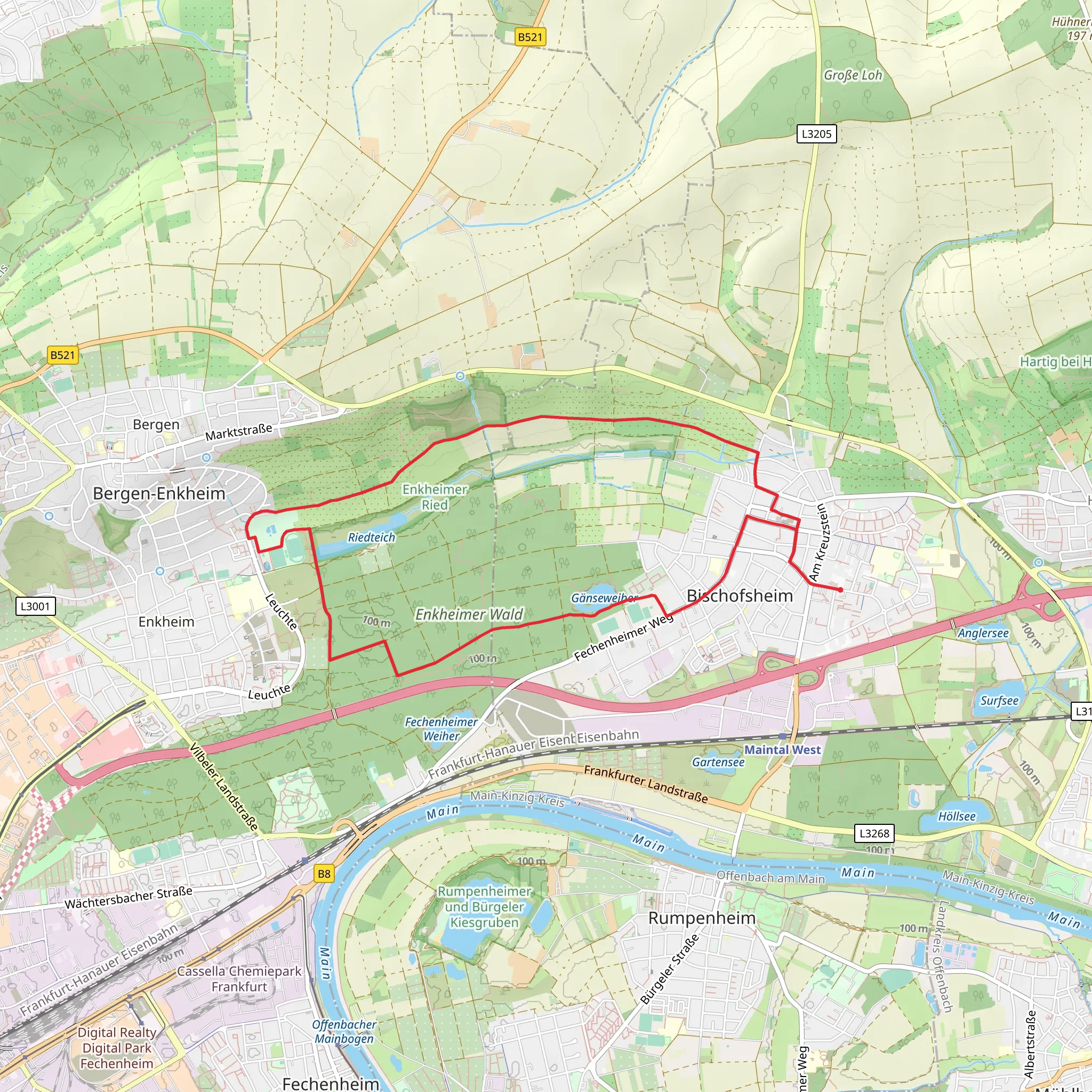 Enkheimer Wald Loop mobile static map