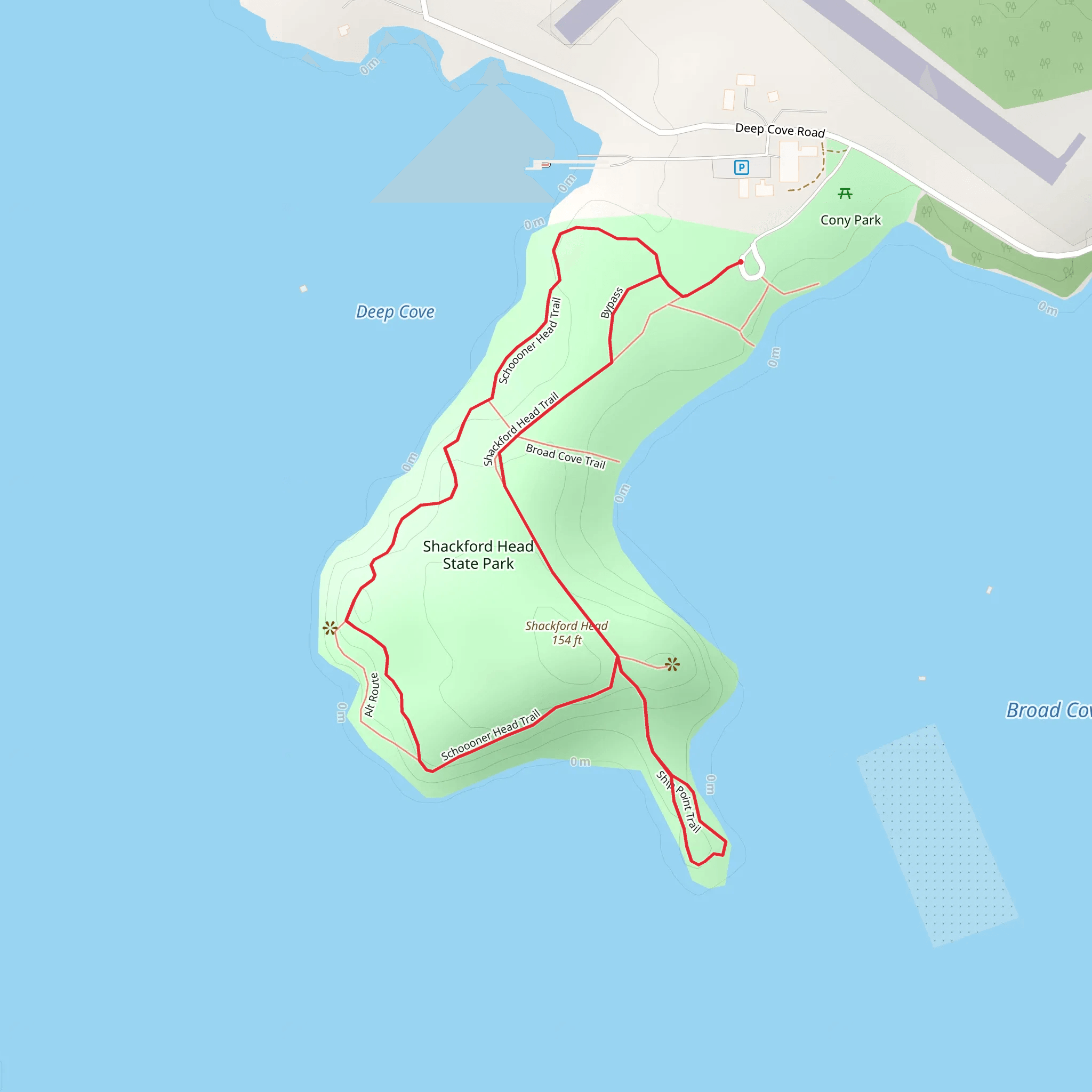 Shackford Head Trail Loop mobile static map