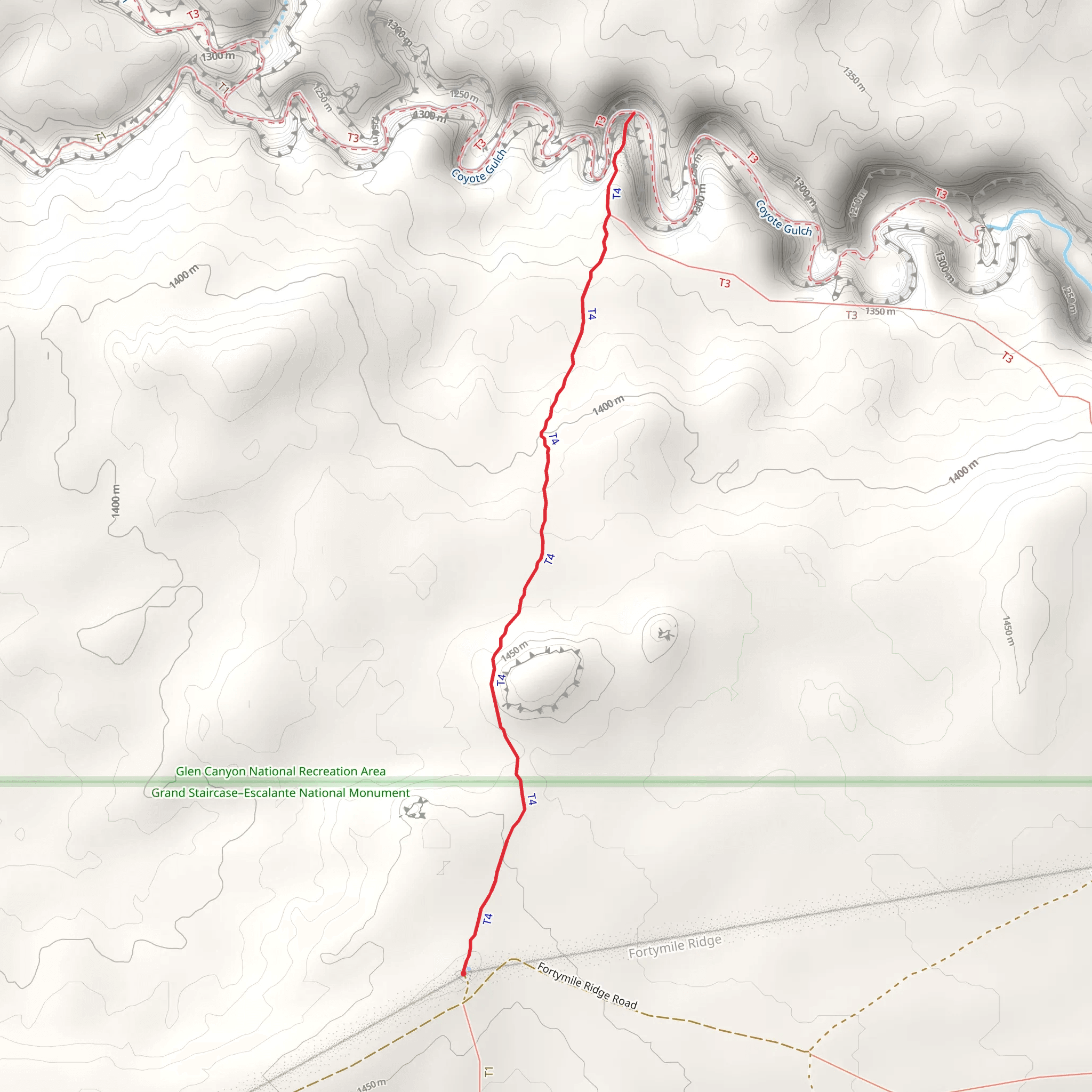 Coyote Gulch - Jacob Hamblin Trail mobile static map