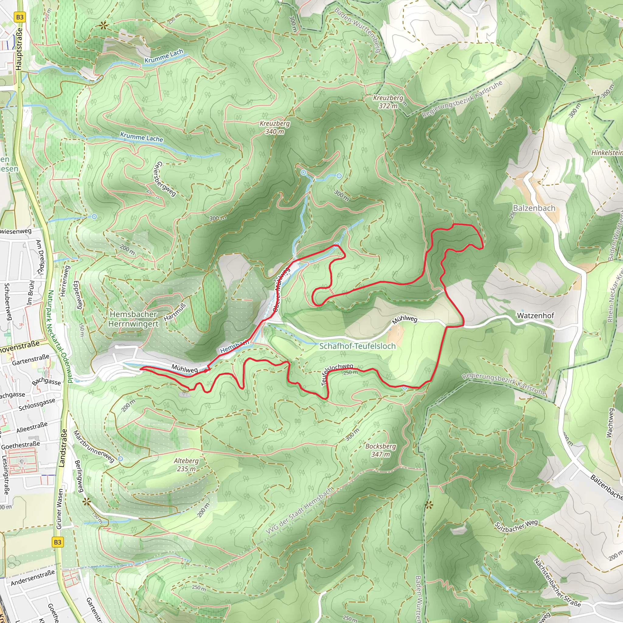 Schafhof-Teufelsloch Loop mobile static map