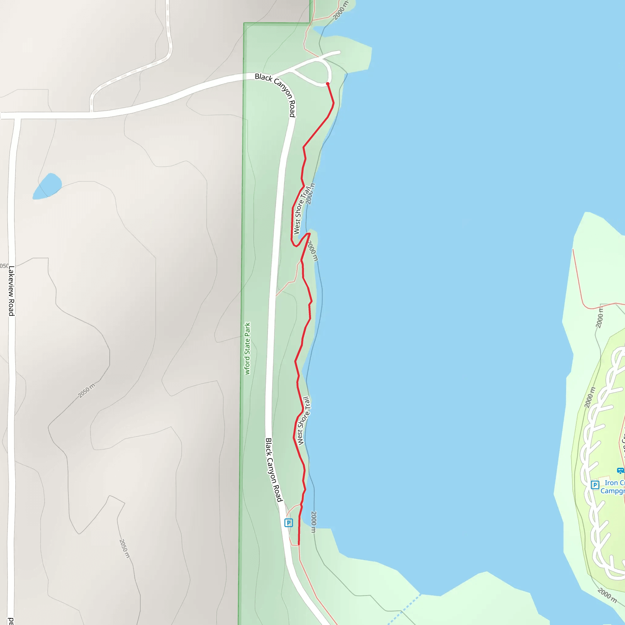 West Shore Trail mobile static map