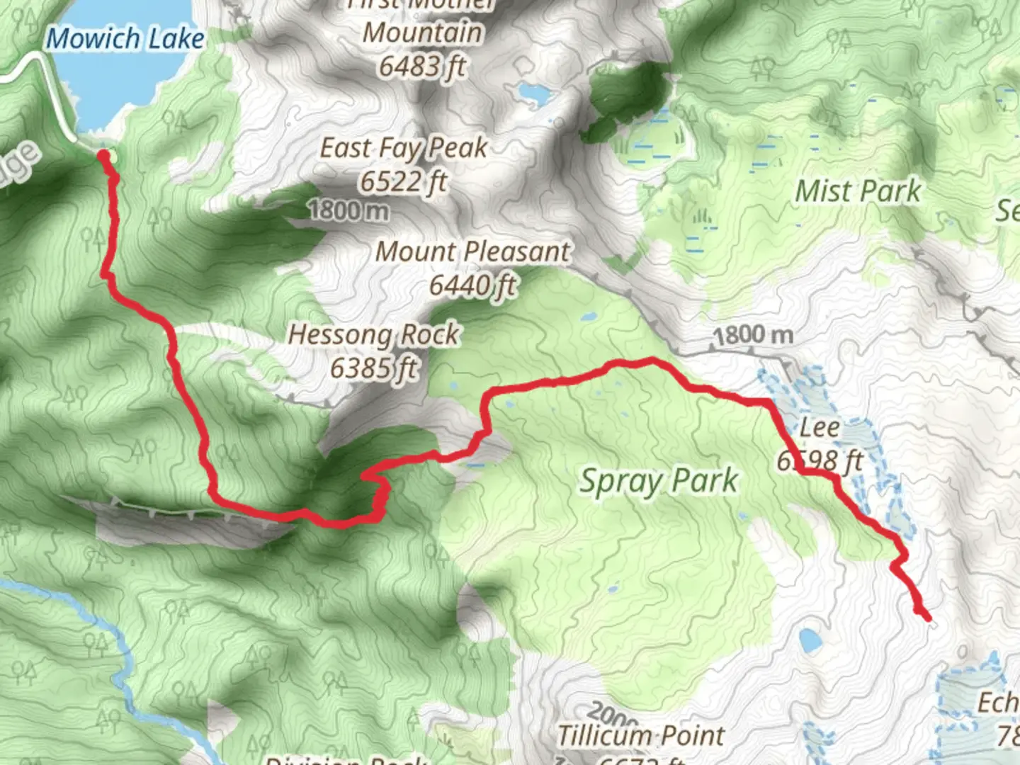 An image depicting the trail Lee via Wonderland Trail and its surrounding area.