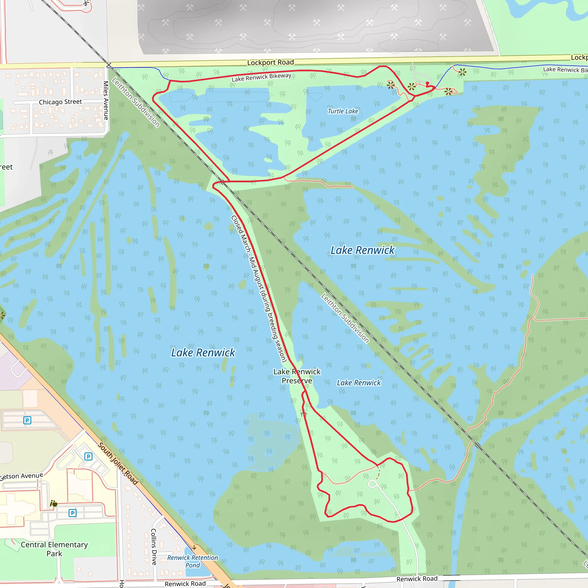 Turtle Lake and Lake Renwick Preserve Loop mobile static map