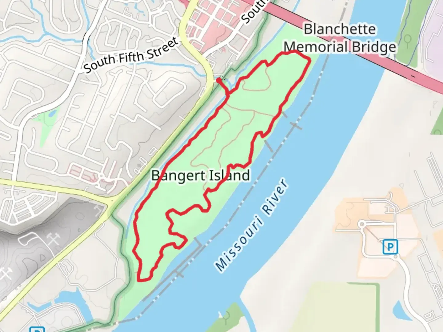 An image depicting the trail Bangert Island Loop and its surrounding area.