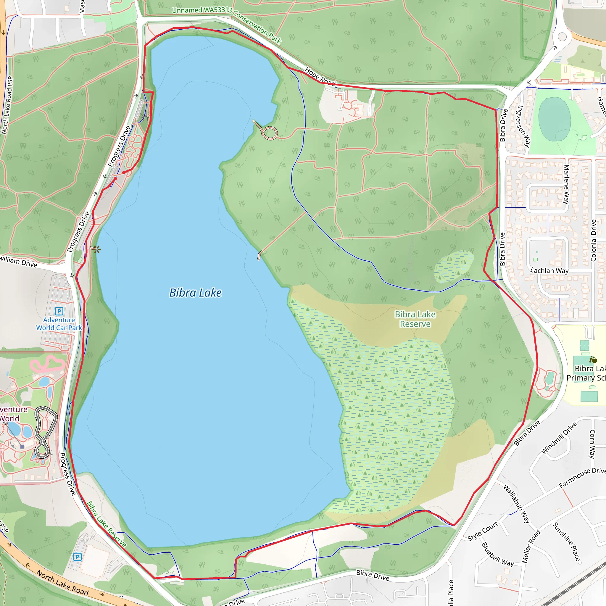 Bibra Lake Loop mobile static map