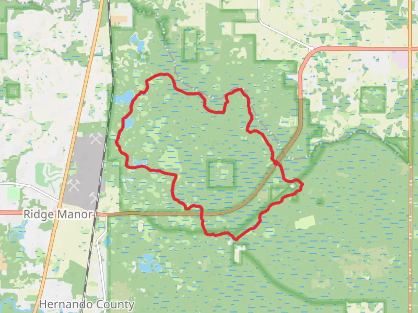 An image depicting the trail Richloam North Loop Trail and its surrounding area.