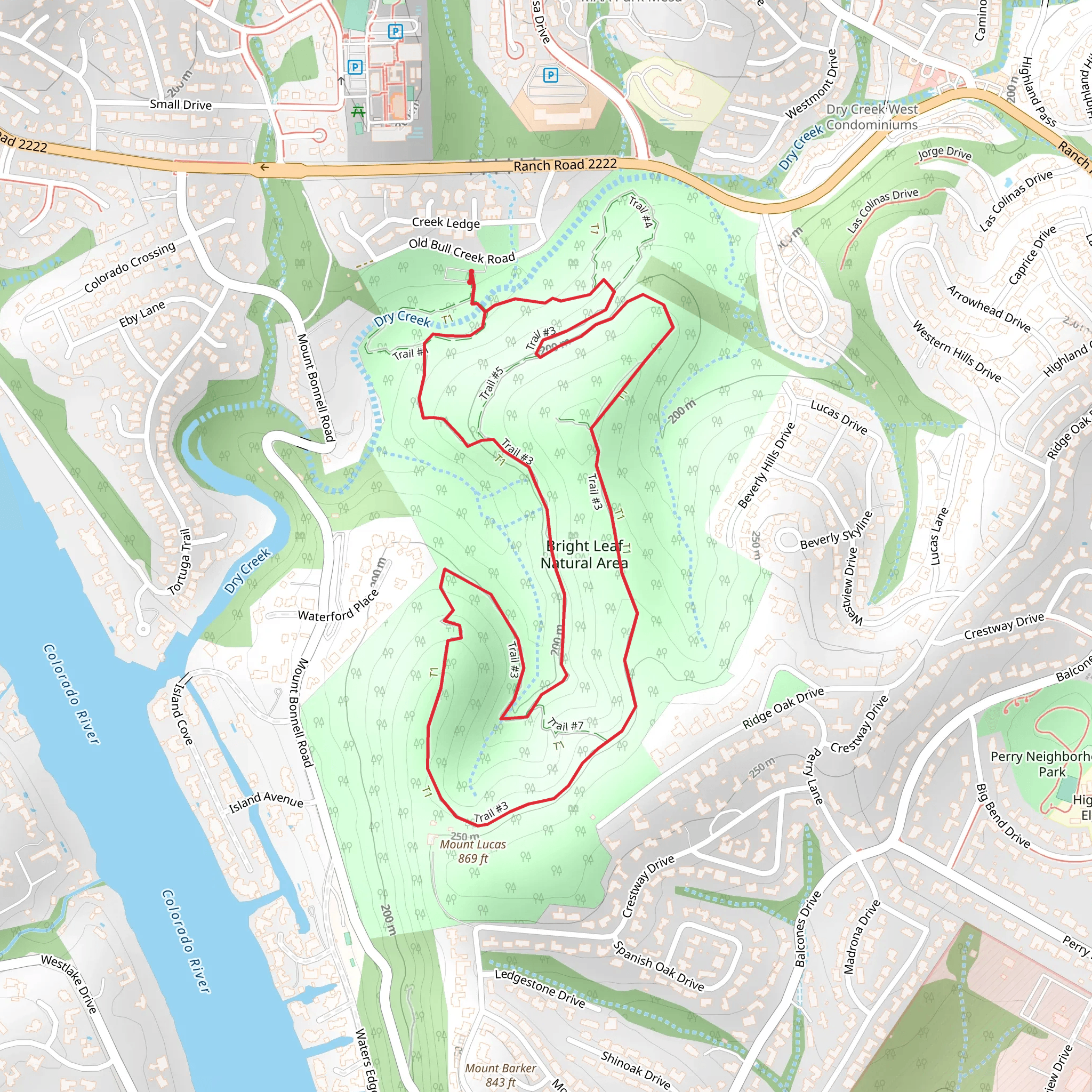 Bright Leaf Natural Area Loop mobile static map