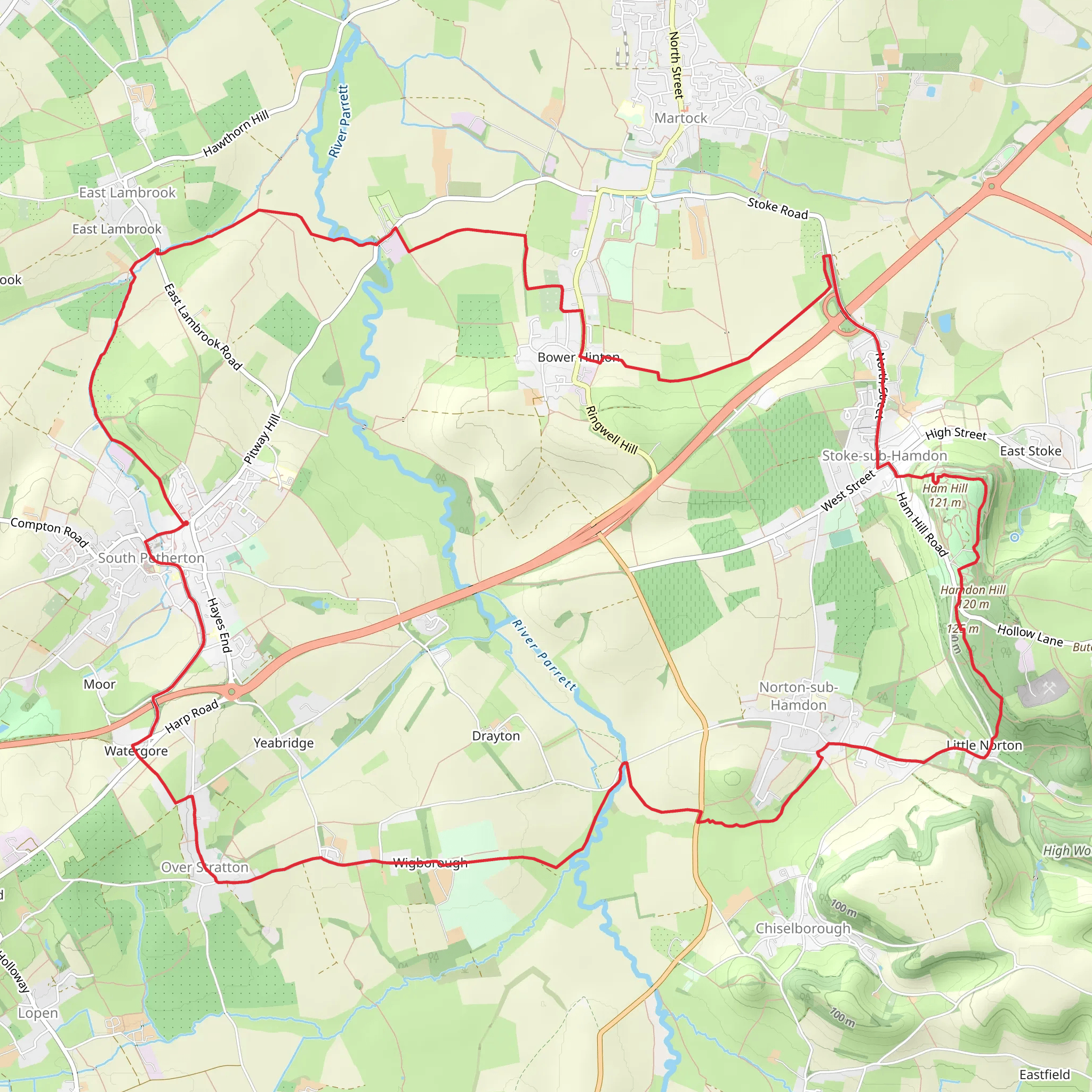 South Petherton and Stoke Sub Hamdon Loop mobile static map