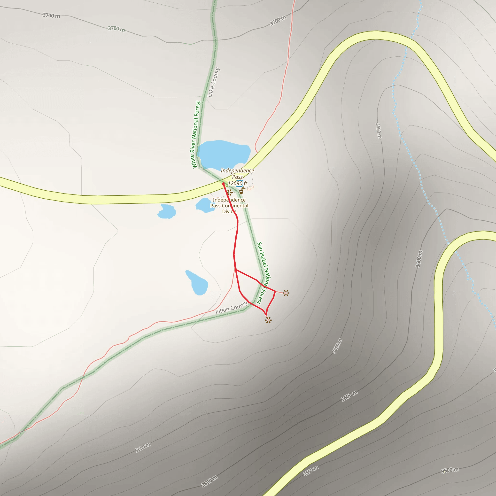 Independence Pass Overlook Trail mobile static map